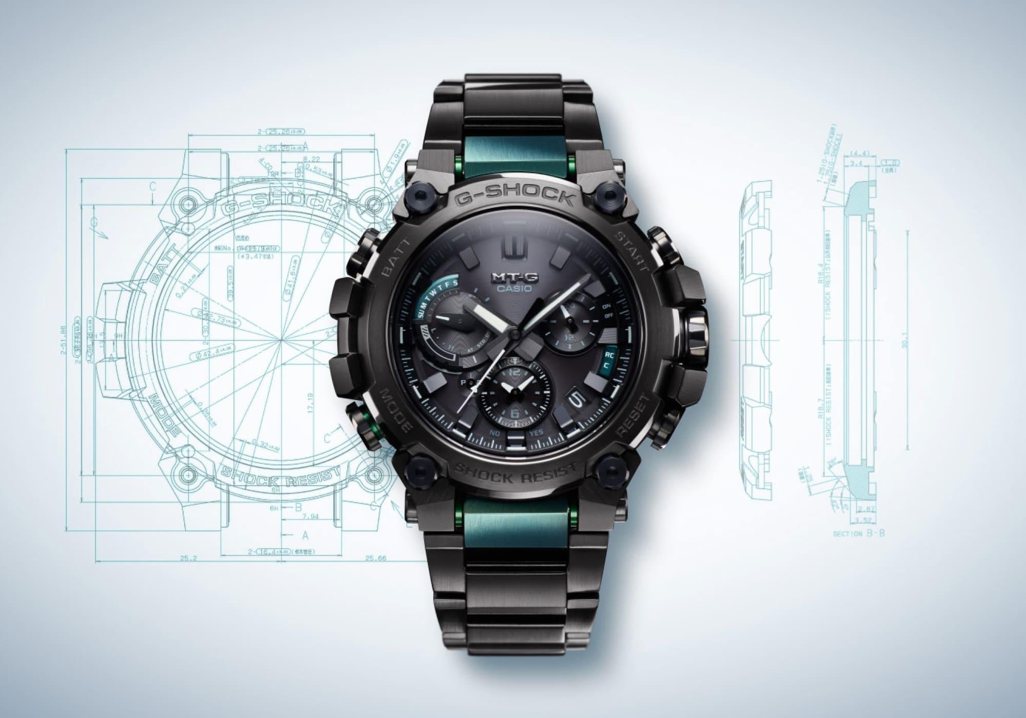 G-SHOCK MTG-B3000BD-1A2ER G-SHOCK Exclusive Metal Twisted G - Dual Core Guard zegarek męski sportowy szafirowe