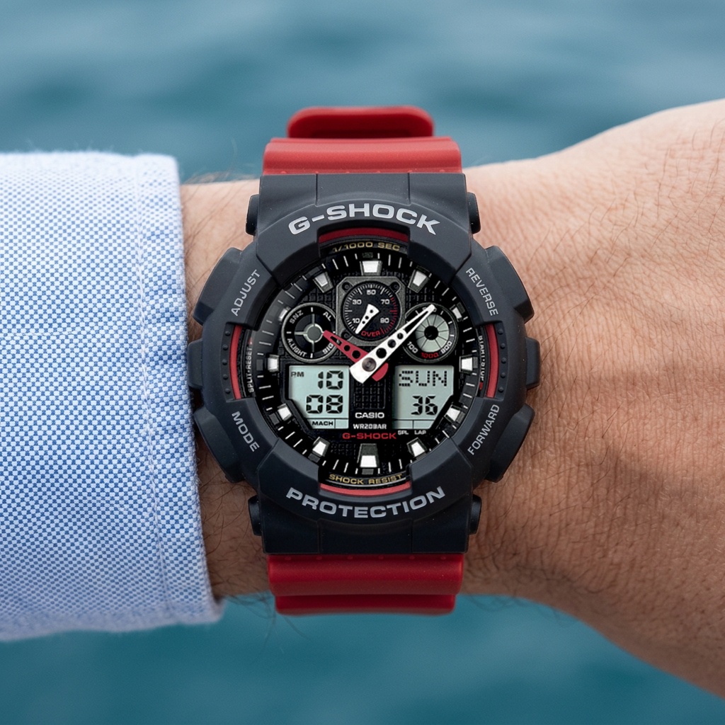 G-SHOCK SET GA-100-1A4ER + PASEK 10395226 męski zegarek G-SHOCK Original pasek - miniatura 3