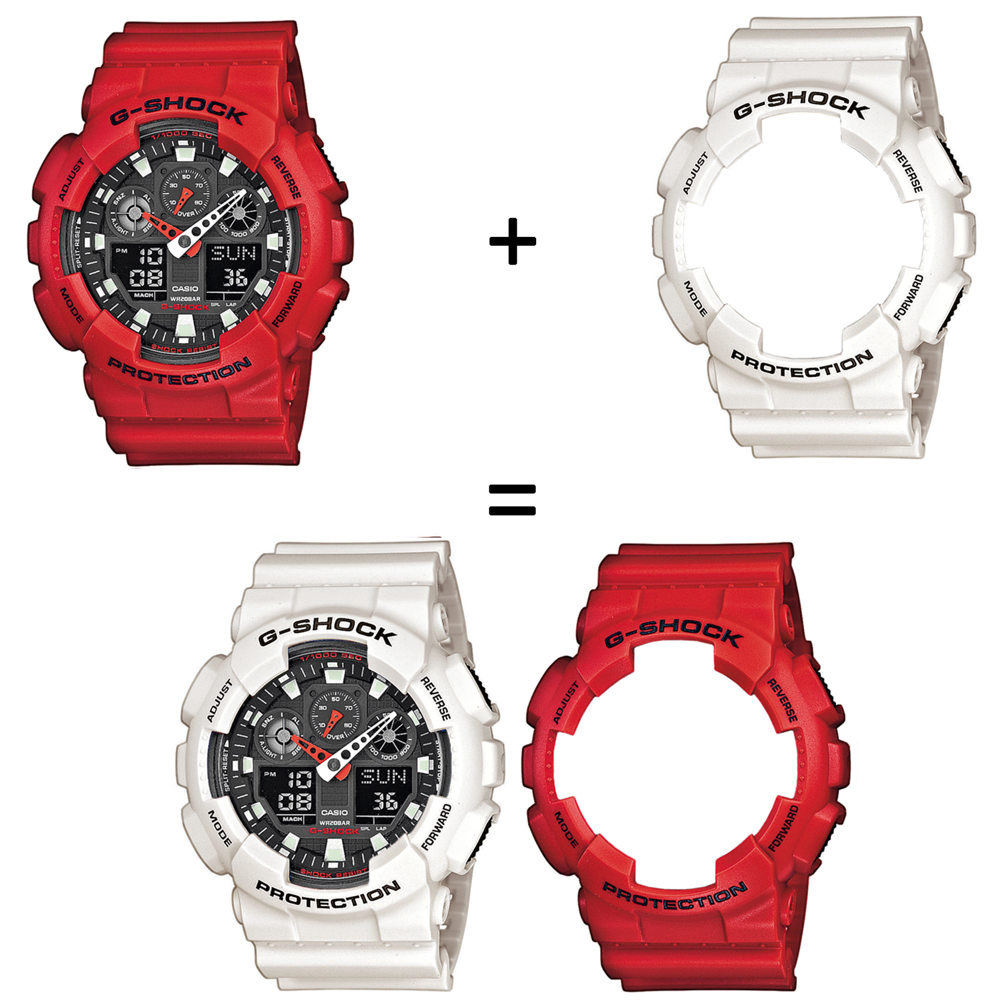 G-SHOCK SET GA-100B-4AER + BEZEL 10395292 + PASEK 10395227 męski zegarek G-SHOCK Original pasek - miniatura 3
