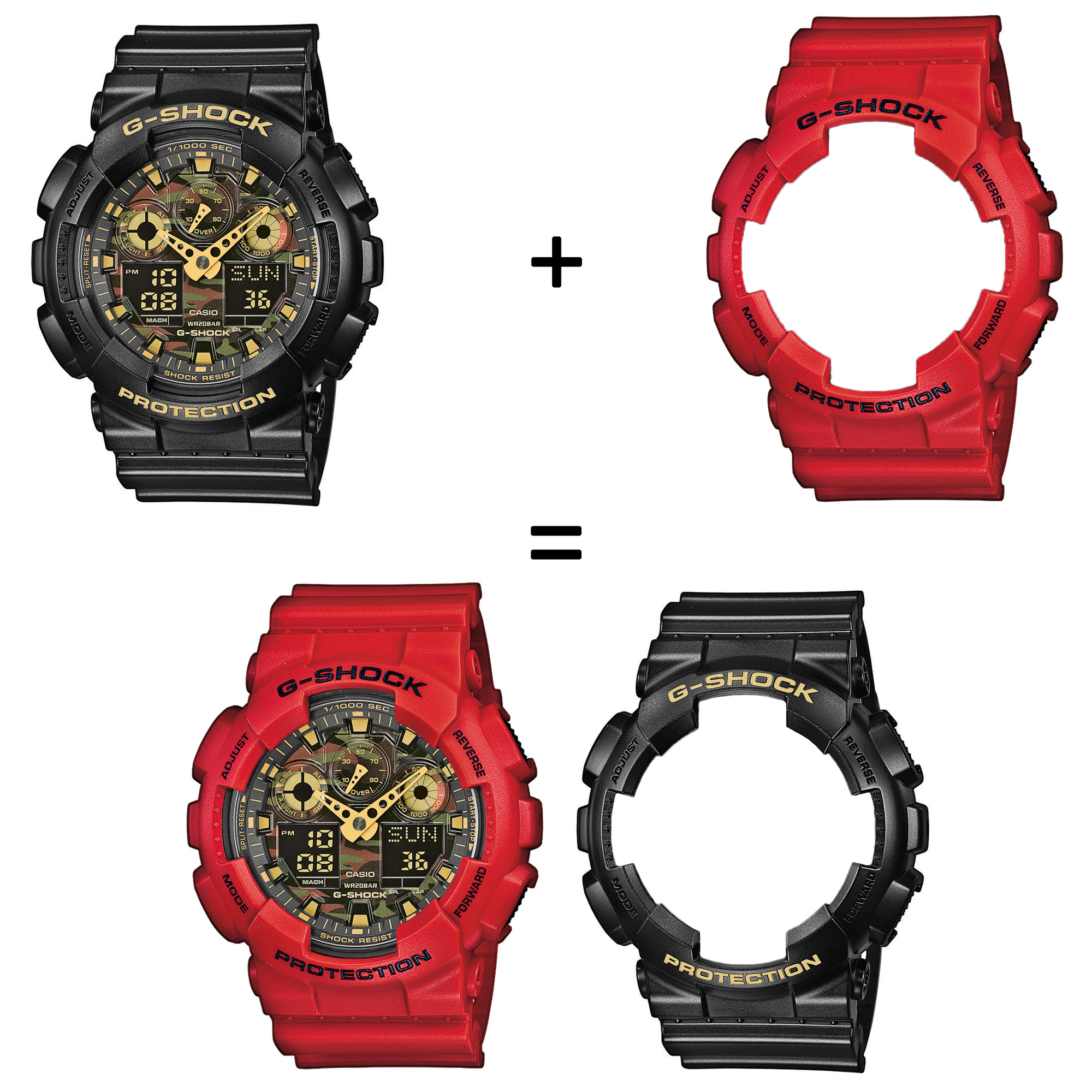 G-SHOCK SET GA-100CF-1A9ER + BEZEL 10395289 + PASEK 10395226 męski zegarek G-SHOCK Original pasek - miniatura 3