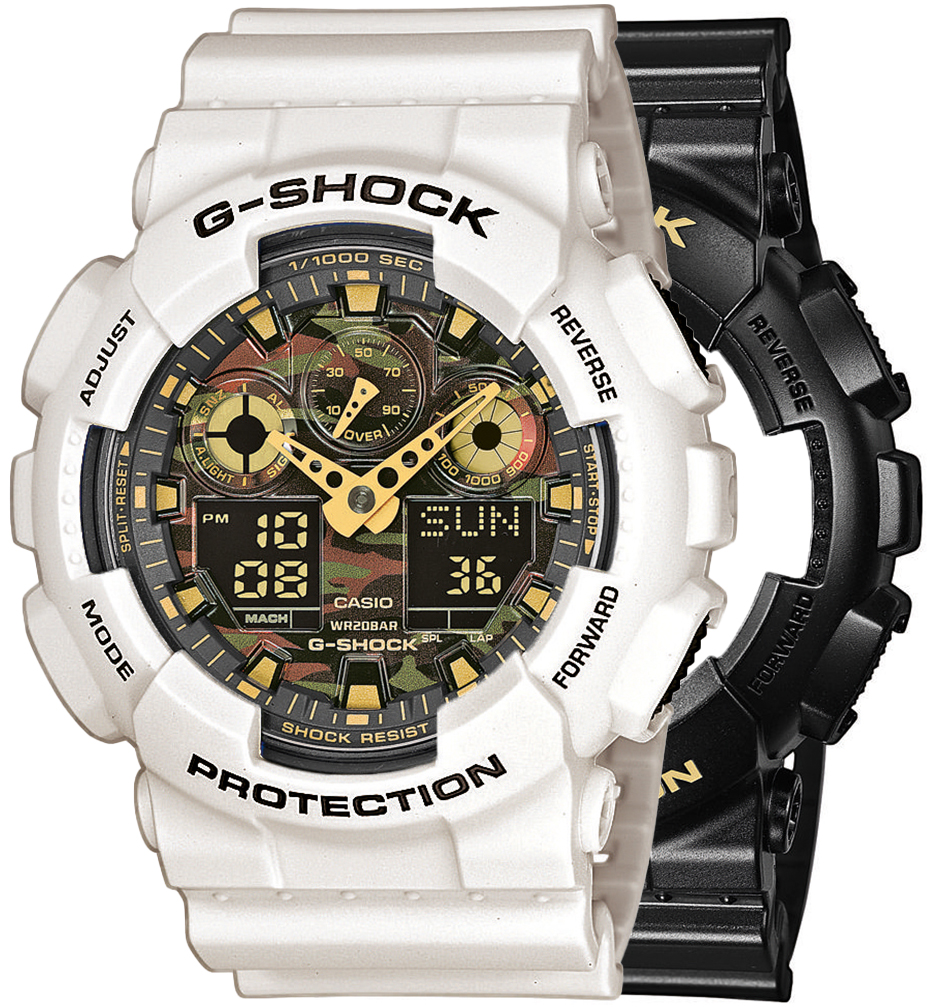 G-SHOCK SET GA-100CF-1A9ER + BEZEL 10395292 + PASEK 10395227