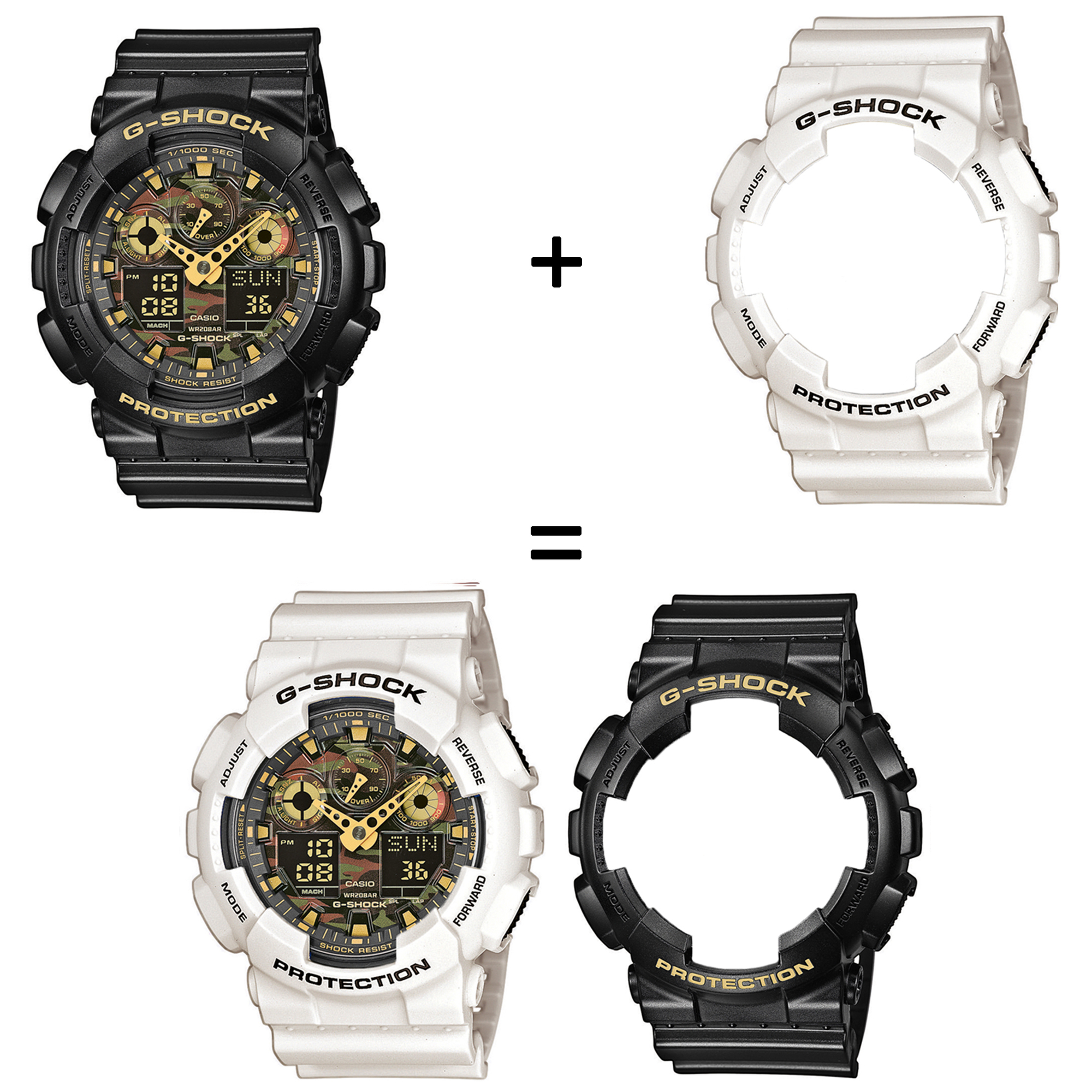 G-SHOCK SET GA-100CF-1A9ER + BEZEL 10395292 + PASEK 10395227 męski zegarek G-SHOCK Original pasek - miniatura 3