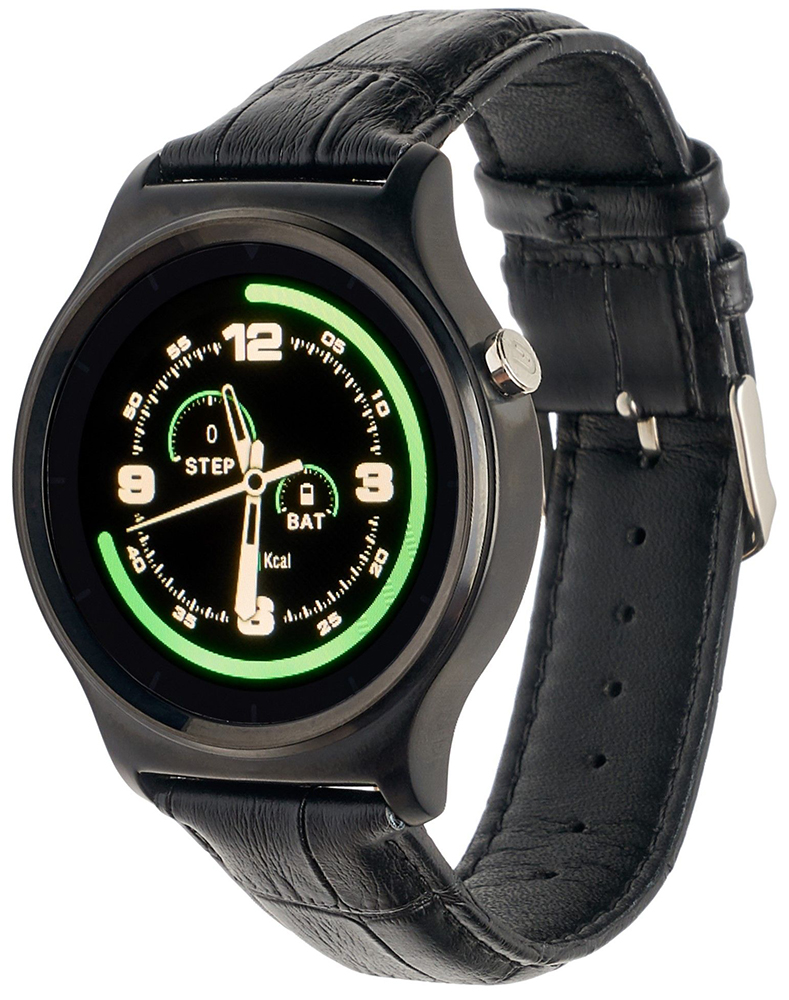 Garett Smartwatch Garett GT18 czarny skórzany 5903246280593