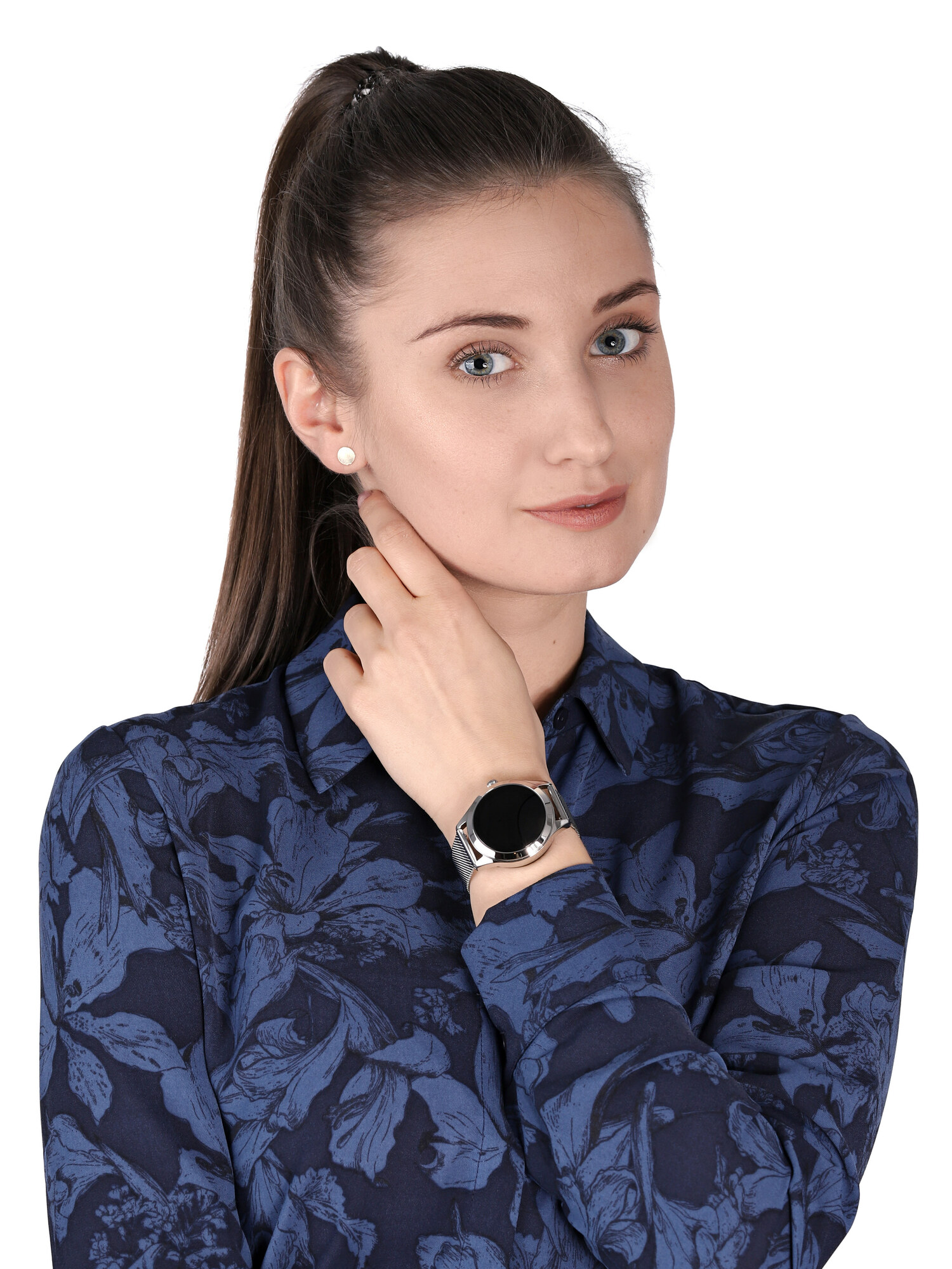 Garett 5903246287233 Smartwatch Garett Women Naomi RT srebrny stalowy Damskie sportowy zegarek srebrny
