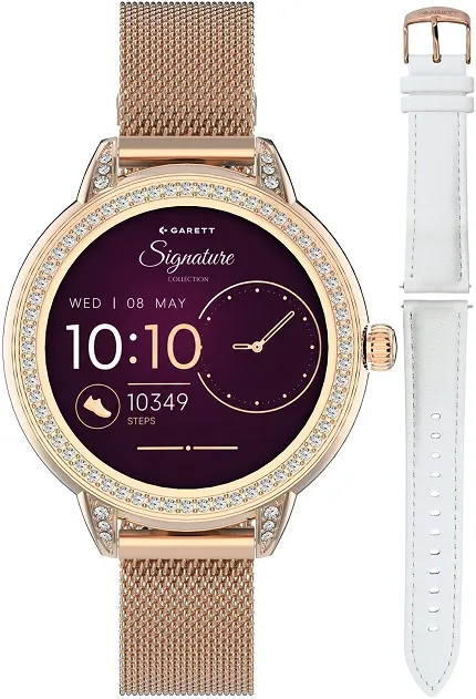 Garett 5904238485118 Garett Smartwatch Garett Signature Stella Różowy złoty mesh - zdjęcie 1