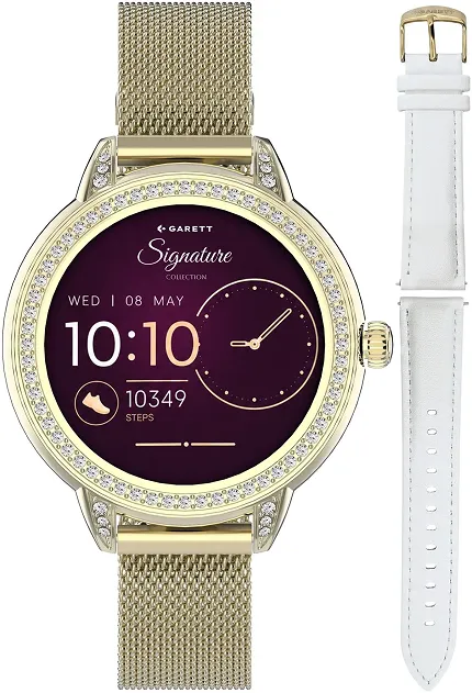 Garett 5904238485125 Garett Smartwatch Garett Signature Stella Złoty mesh - zdjęcie 1