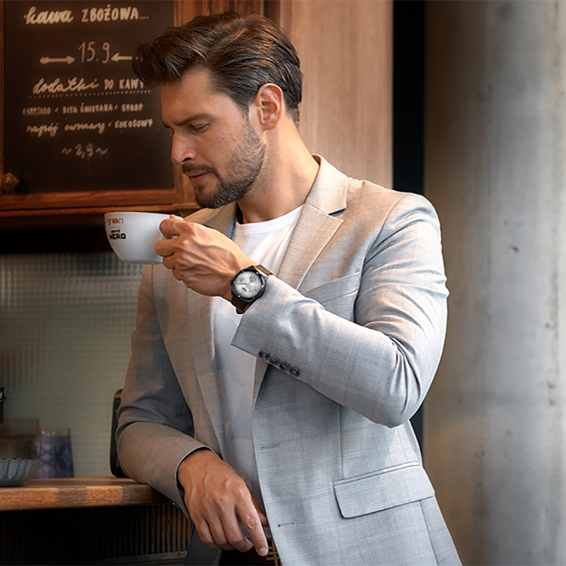 Garett 5904238485613 Smartwatch Garett V12 Czarny Skórzany zegarek sportowy Garett - miniatura 8