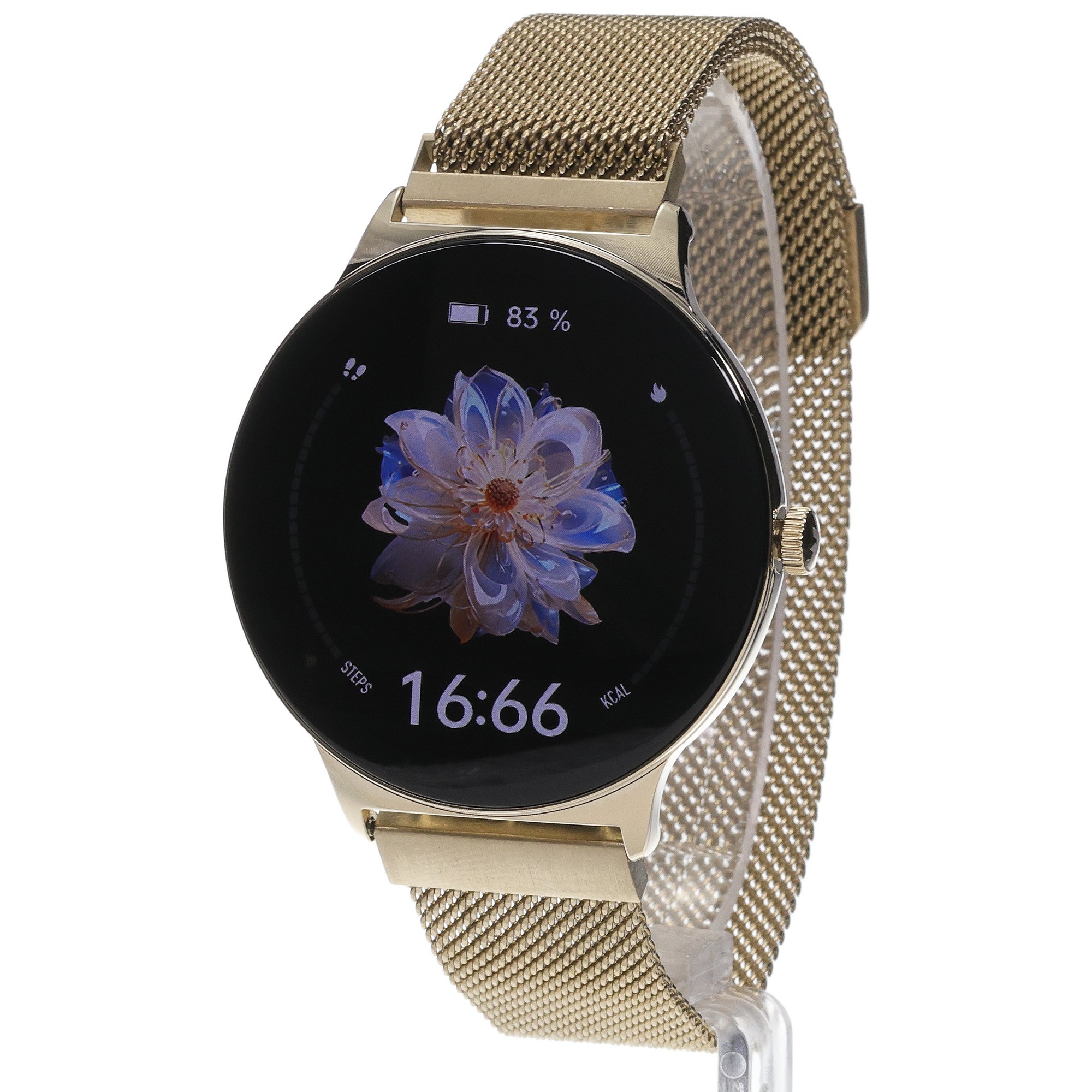 Garett 5904238487037 Damskie Verona 2 Glow Złoty Mesh + Pasek bransoleta