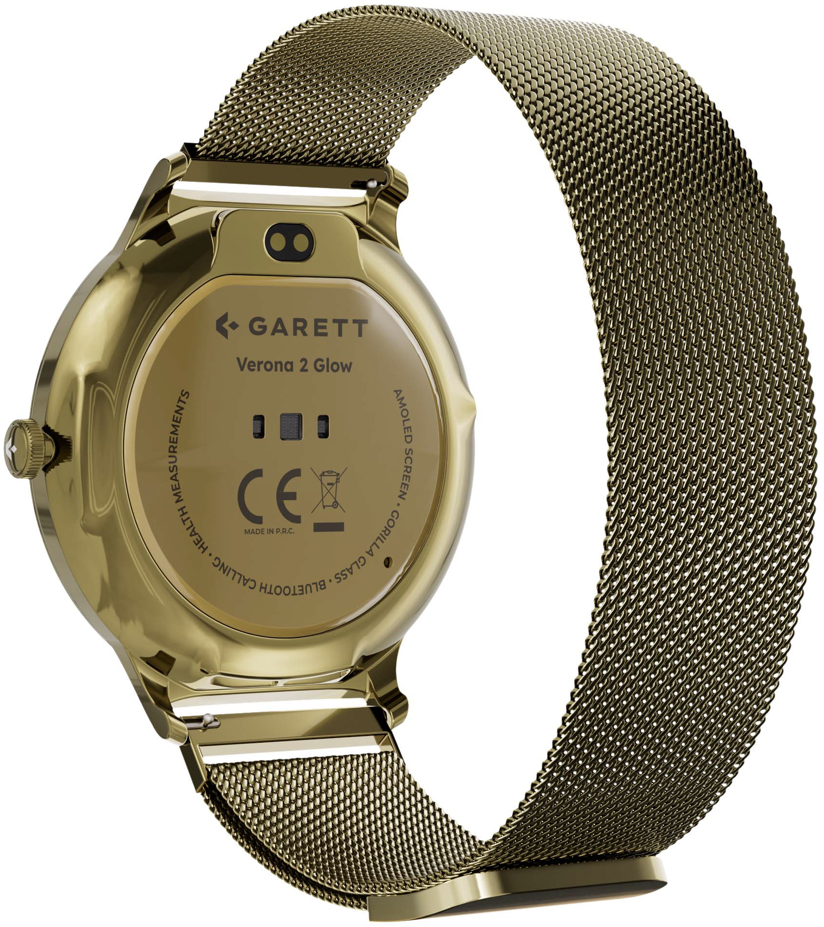 Garett 5904238487037 Verona 2 Glow złoty mesh zegarek klasyczny Damskie