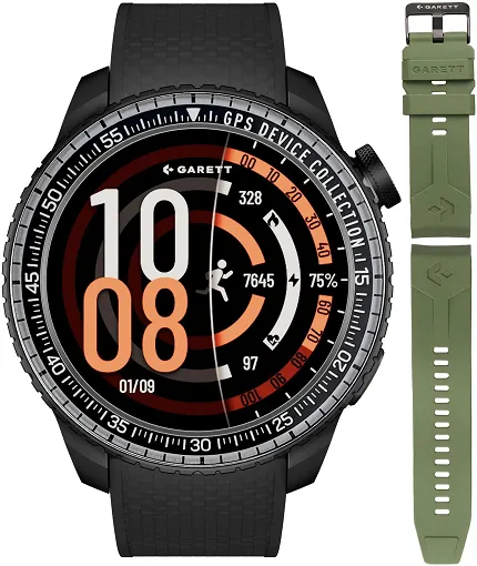 Garett 5904238487372 Garett Smartwatch Garett Compass GPS czarny - zdjęcie 1