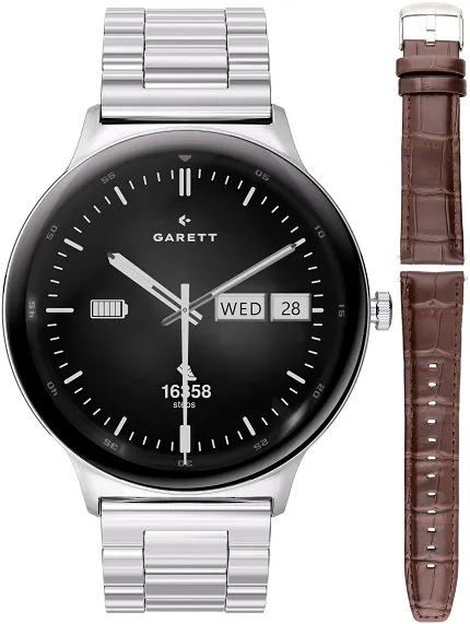 Garett 5904238487556 Smartwatch Garett Quantum srebrny stalowy