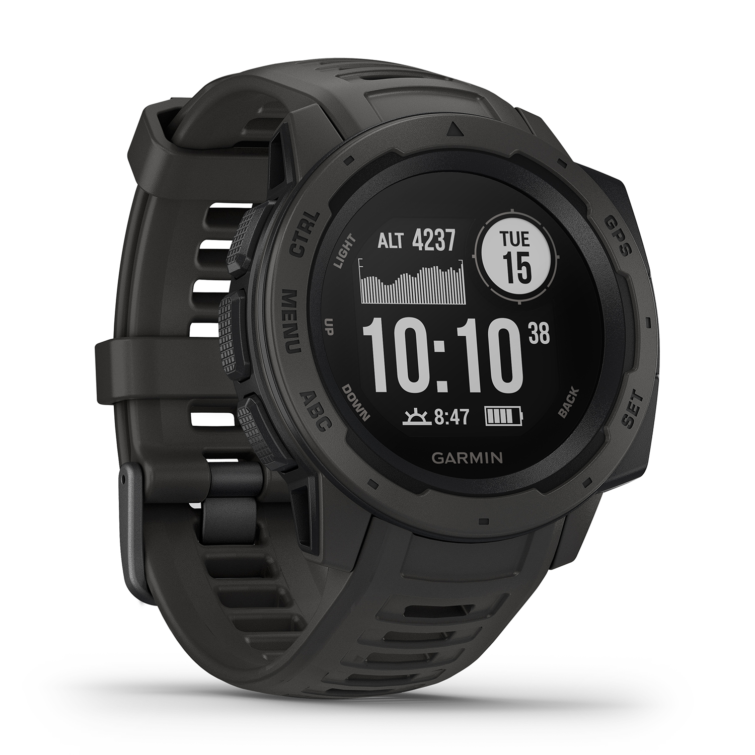 Garmin 010-02064-00 zegarek czarny sportowy Garmin Instinct pasek