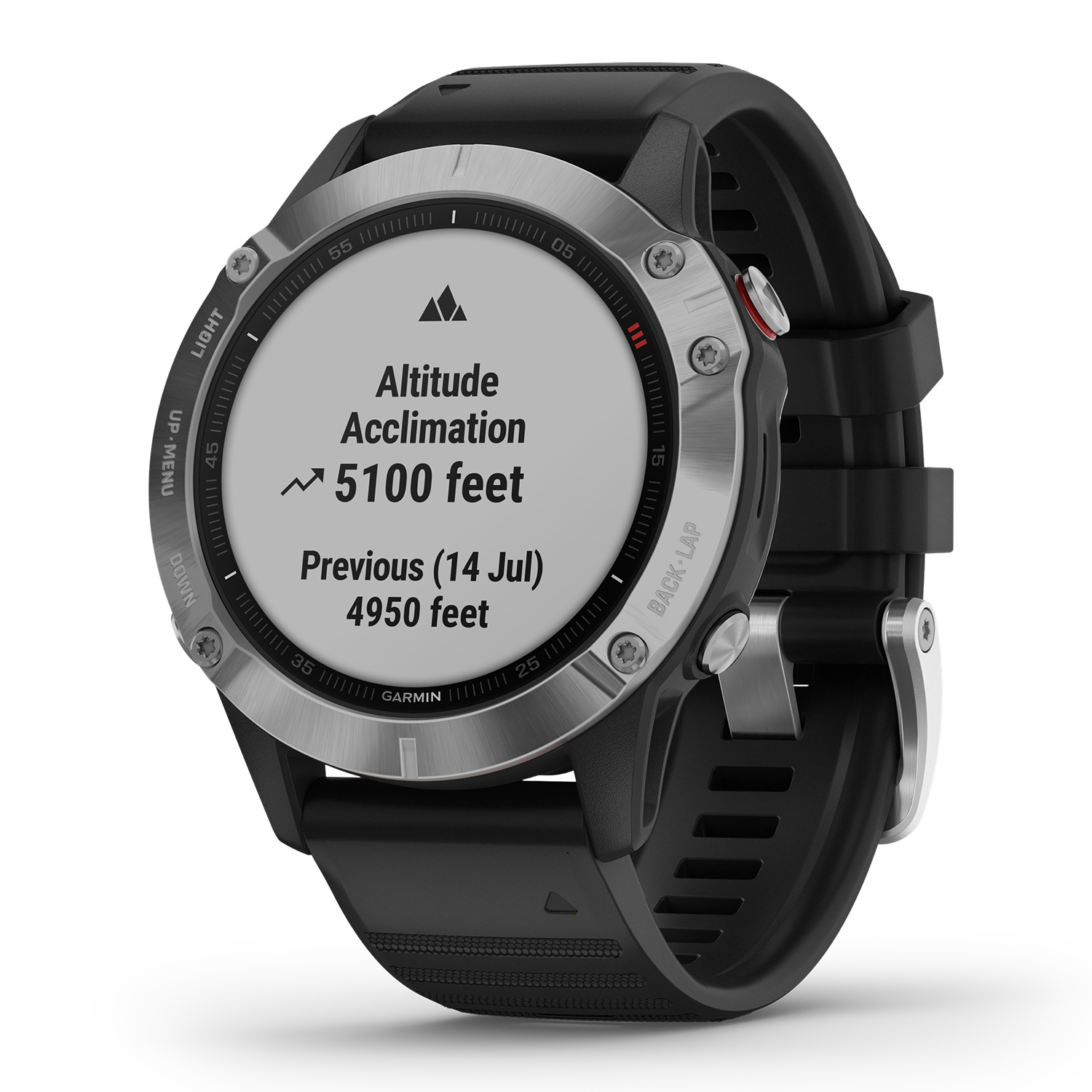 Garmin 010-02158-00 Fenix 6 Silver Black Band zegarek sportowy Garmin Fenix - miniatura 4