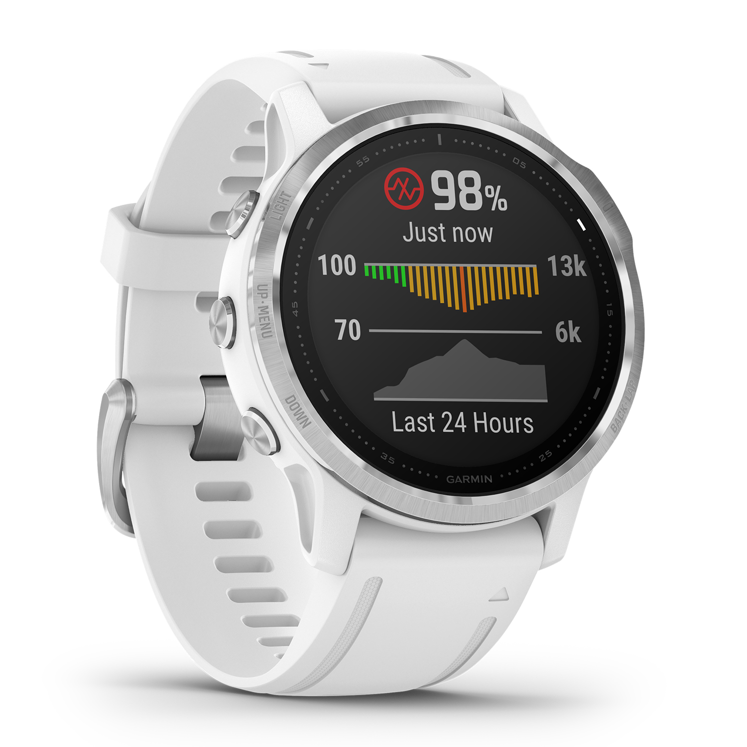 Garmin 010-02159-00 Fenix 6S Silver White Band zegarek sportowy Garmin Fenix - miniatura 4