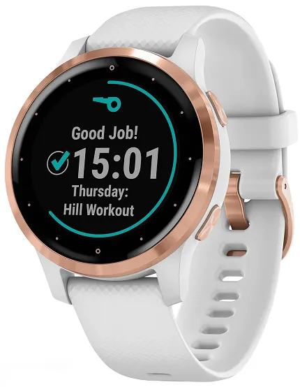 Garmin 010-02172-23 Garmin Vivoactive Vivoactive 4S Rose Gold with White Silicone Band - zdjęcie 1