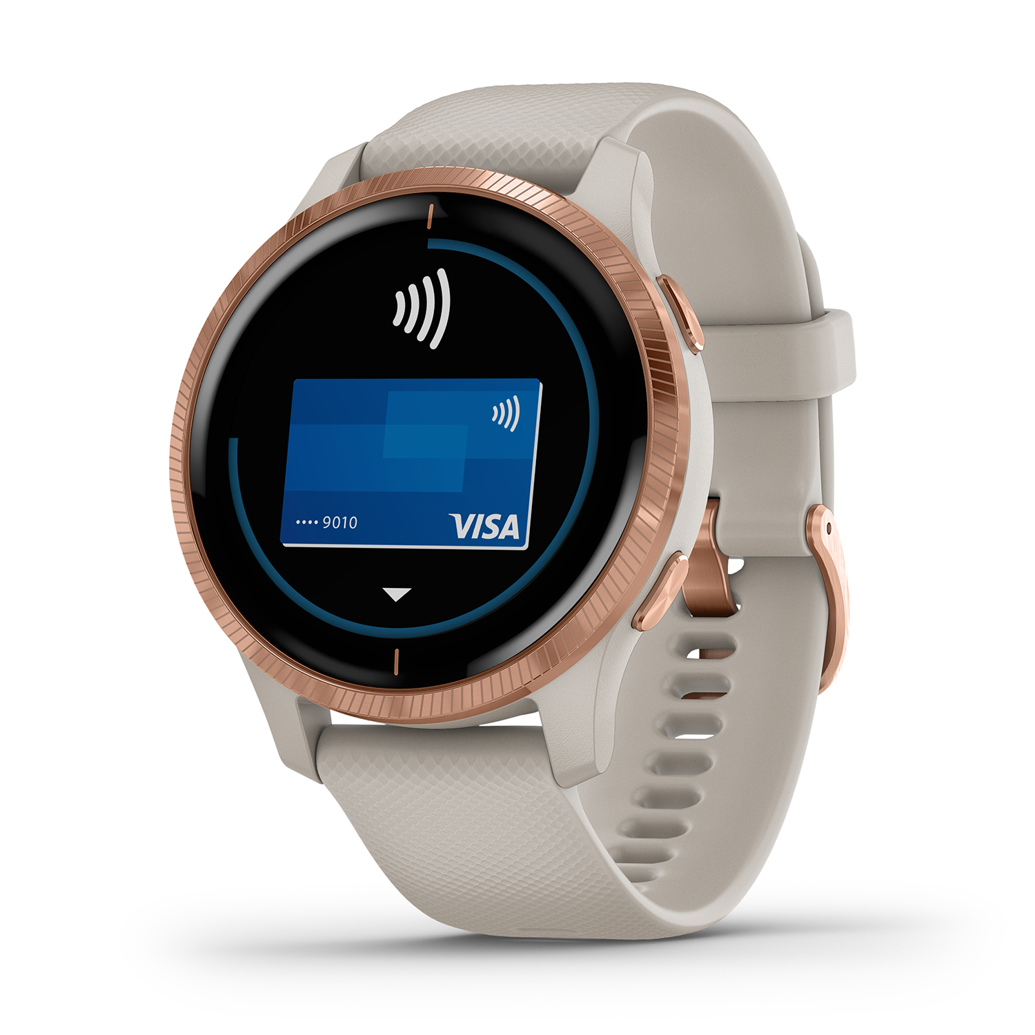Garmin 010-02173-23 Venu Rose Gold Light Sand with Light Sand Silicone Band zegarek sportowy Garmin Venu - miniatura 4