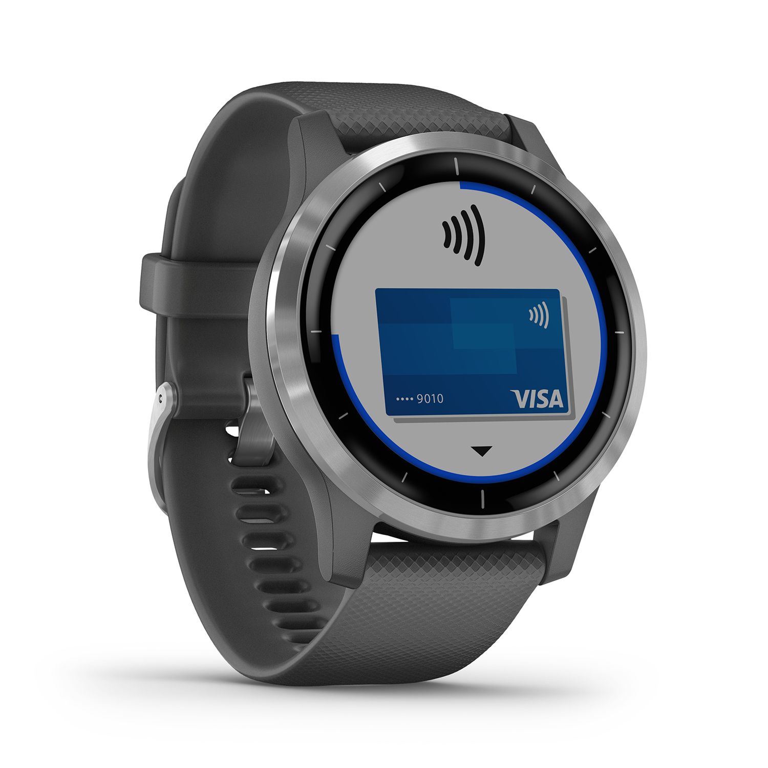 Garmin 010-02174-03 Vivoactive 4 Silver- Shadow Grey with Grey Silicone Band zegarek sportowy Garmin Vivoactive - miniatura 4