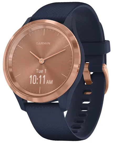 Garmin 010-02238-23 Garmin Vivomove 3S Gold Blue with Blue Silicone Band - zdjęcie 1