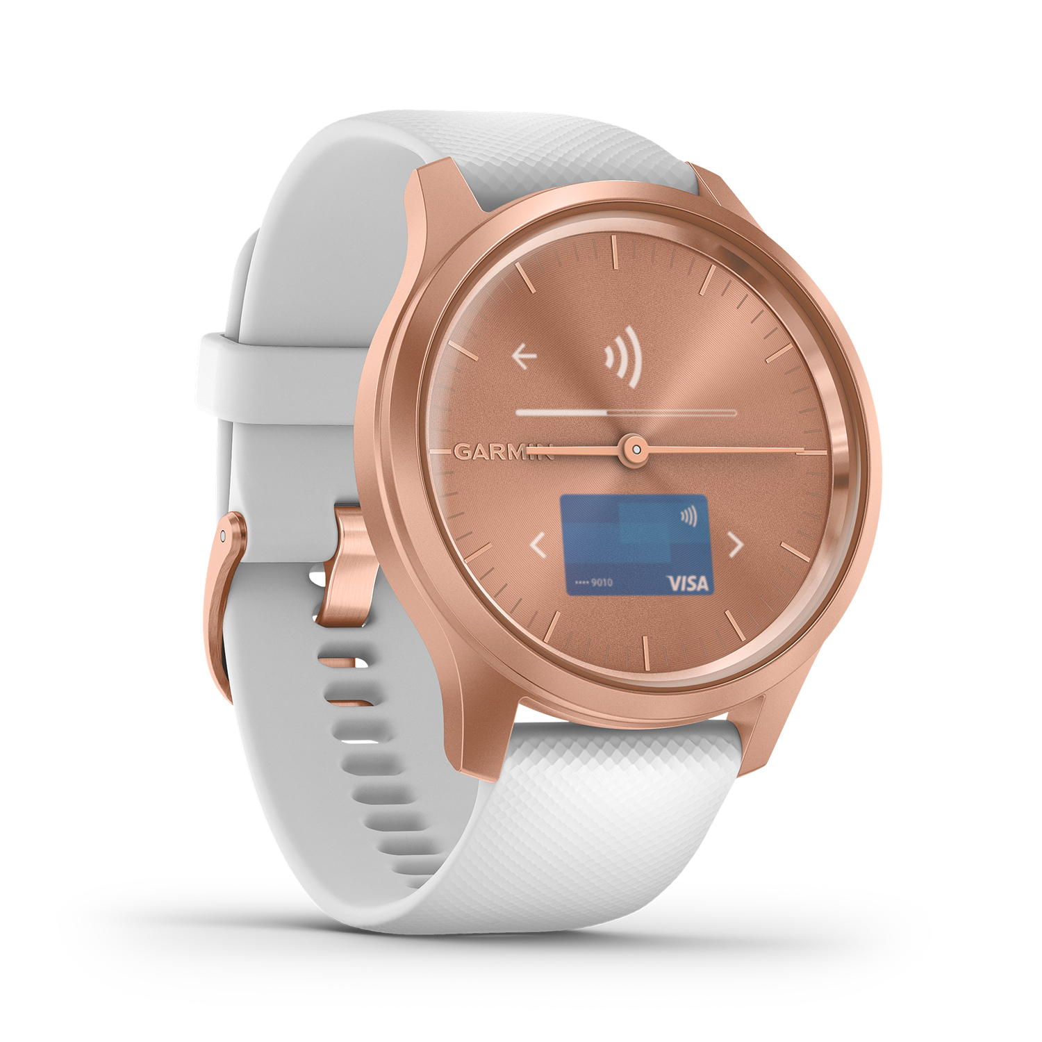 Garmin 010-02240-20 Vivomove Style Rose Gold with White Silicone Band Gorilla smartwatch sportowy Garmin Vivomove - miniatura 4