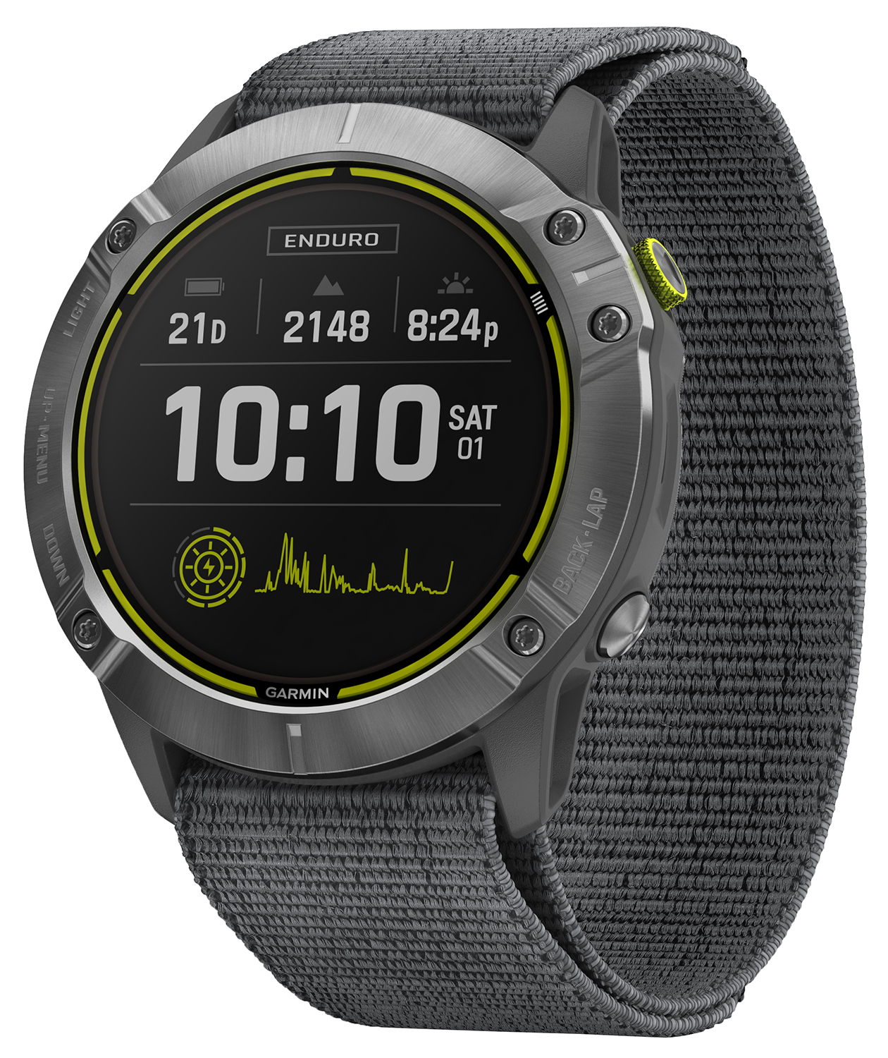 Garmin Enduro Steel with Gray UltraFit Nylon Strap 010-02408-00