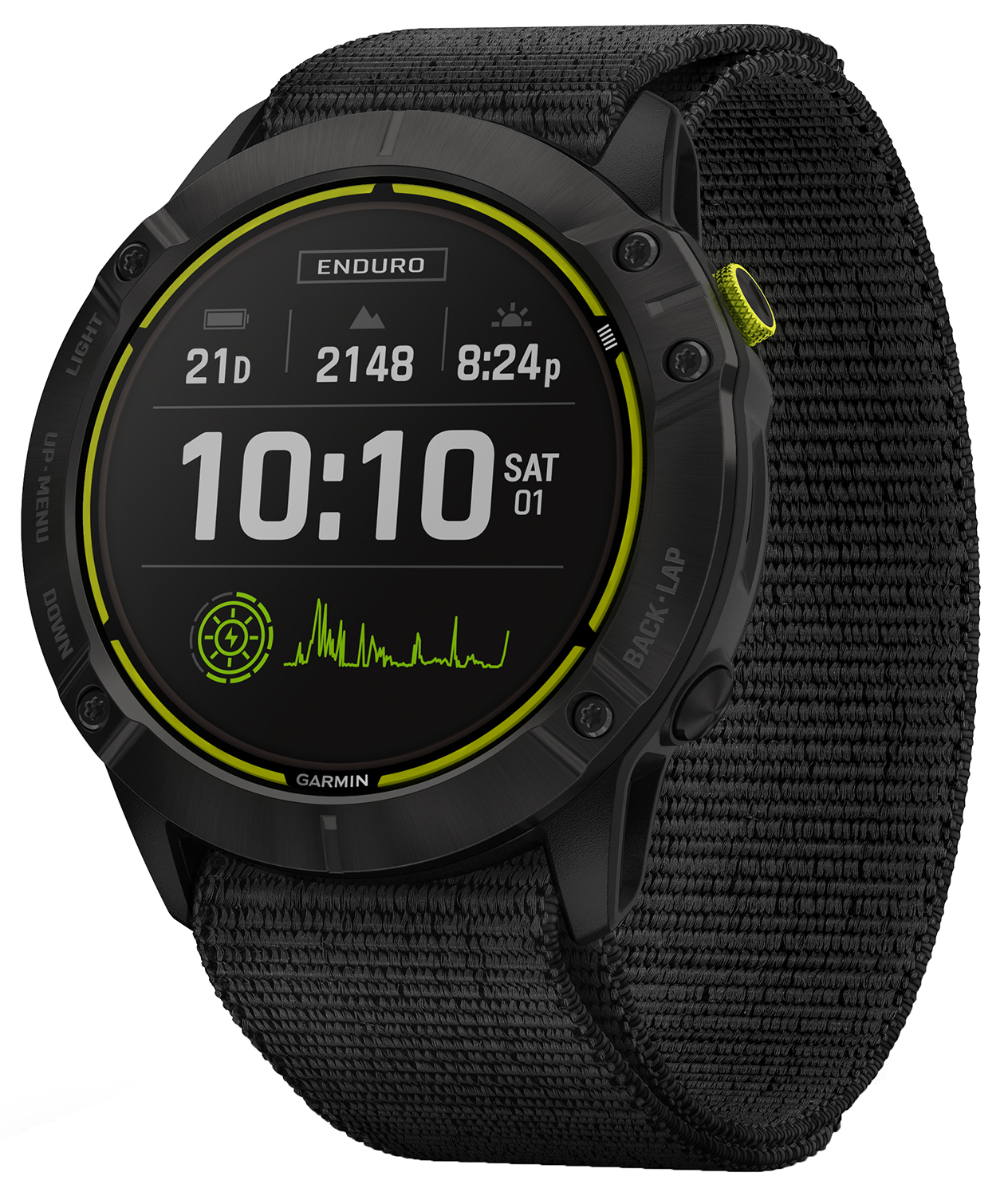 Garmin Enduro Carbon Gray Titanium with Black UltraFit Nylon Strap 010-02408-01