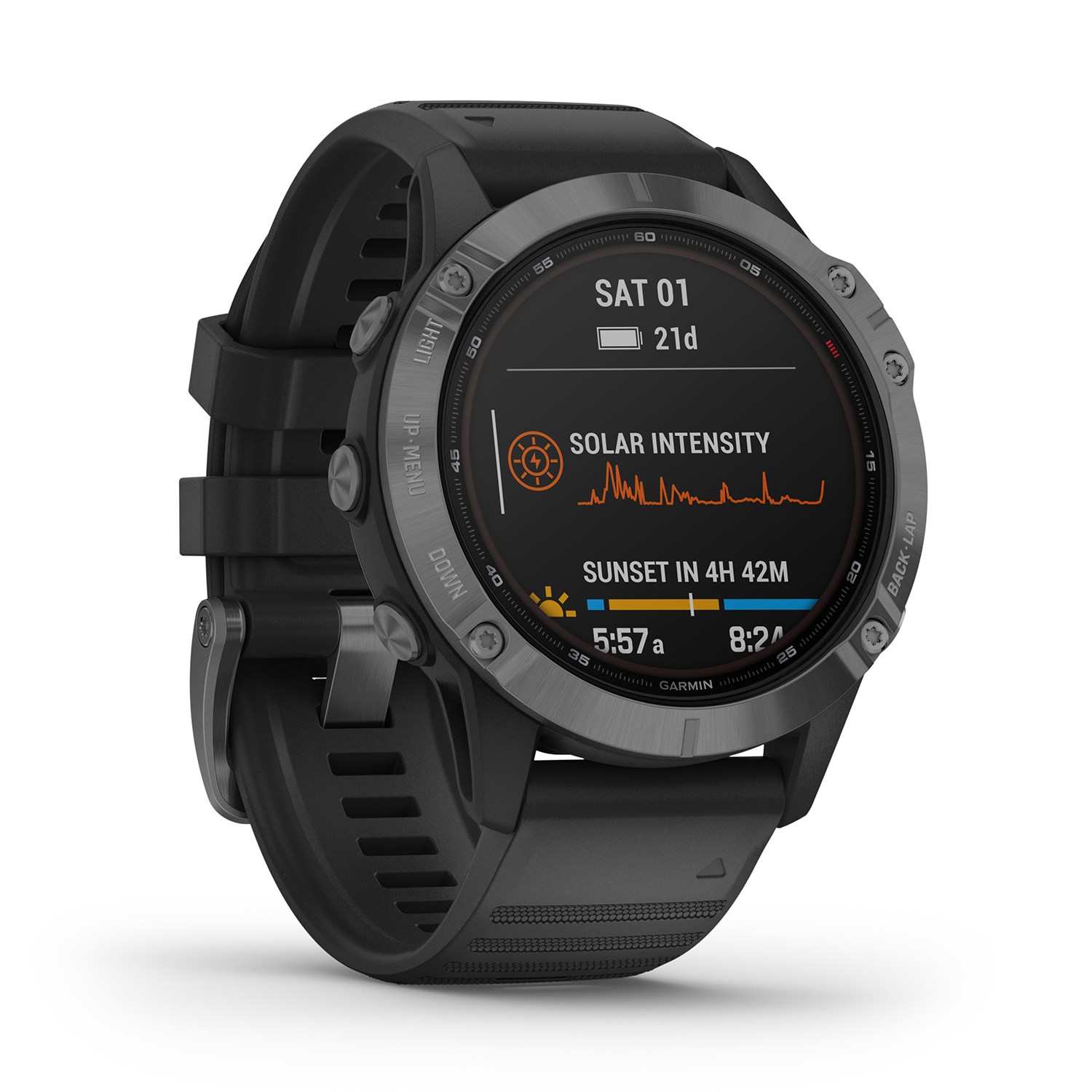 Garmin 010-02410-15 zegarek szary sportowy Garmin Fenix pasek - miniatura 5