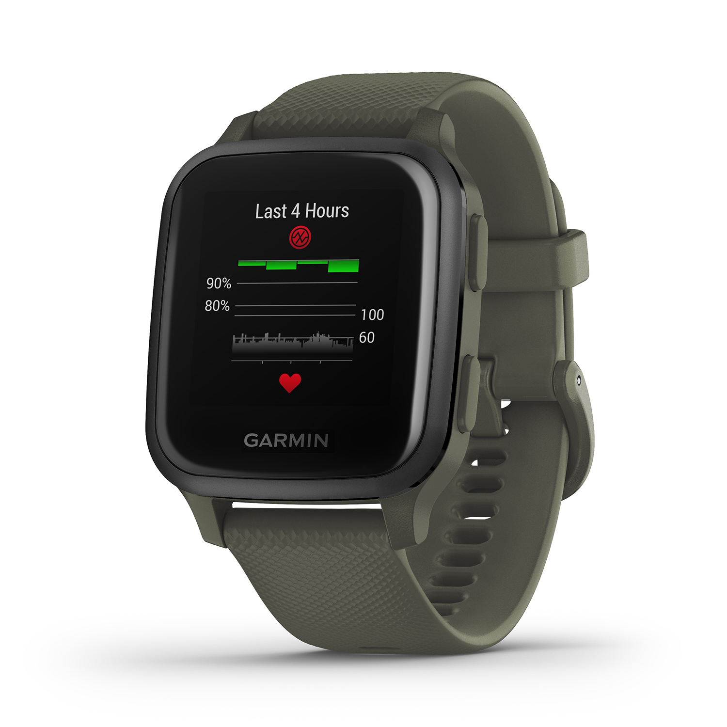 Garmin 010-02426-13 Venu Sq Music Slate Aluminium Bezel with Moss Case and Si zegarek sportowy Garmin Venu - miniatura 4
