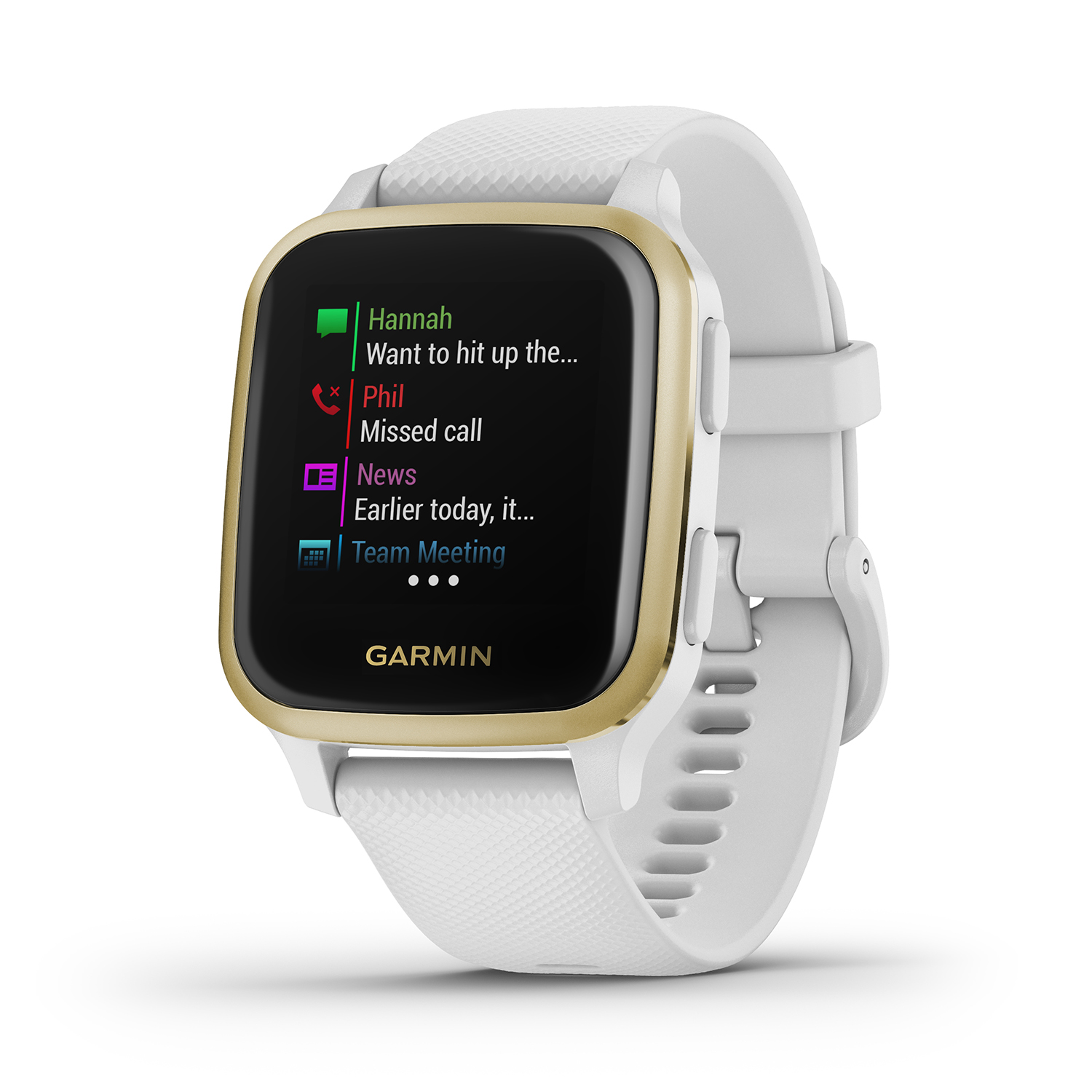 Garmin 010-02427-11 Venu Sq Light Gold Aluminium Bezel with White Case and Si zegarek sportowy Garmin Venu - miniatura 4