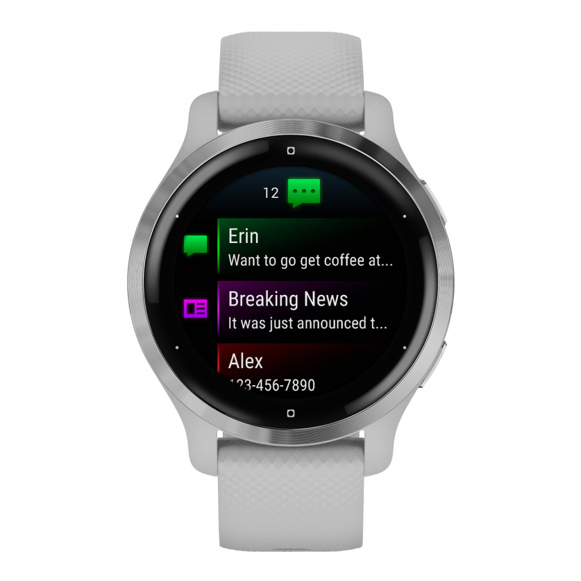 Garmin 010-02429-12 Venu 2S Silver Stainless Steel Bezel with Mist Gray Case zegarek sportowy Venu - miniatura 4