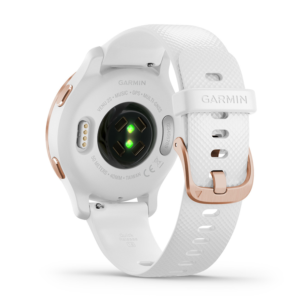 Garmin 010-02429-13 Venu 2S Rose Gold Stainless Steel Bezel with White Case a Venu sportowy zegarek biały