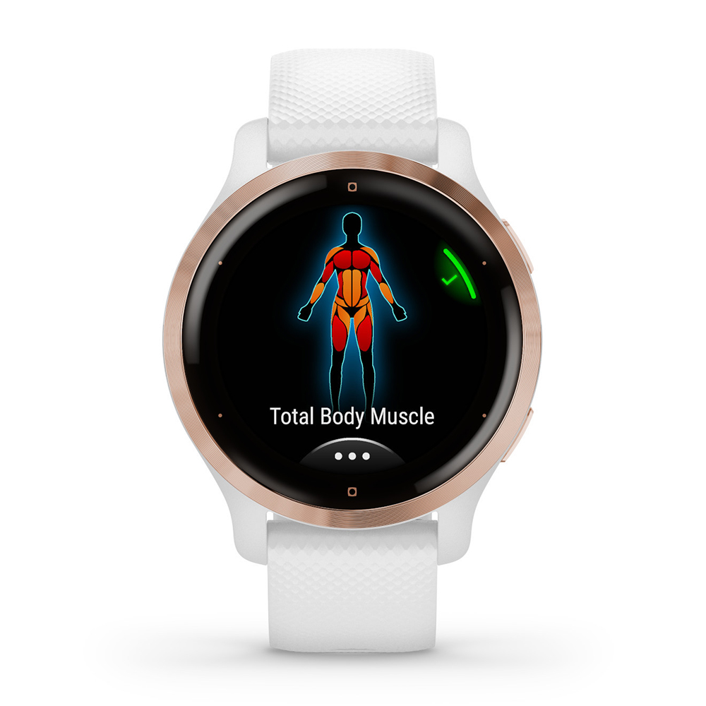Garmin 010-02429-13 Venu 2S Rose Gold Stainless Steel Bezel with White Case a zegarek sportowy Venu