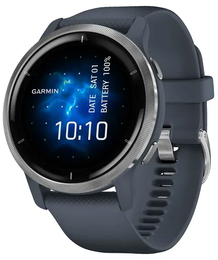 Garmin 010-02430-10 Venu Venu 2 Slate Bezel with Black Case and Silicone Band - zdjęcie 1