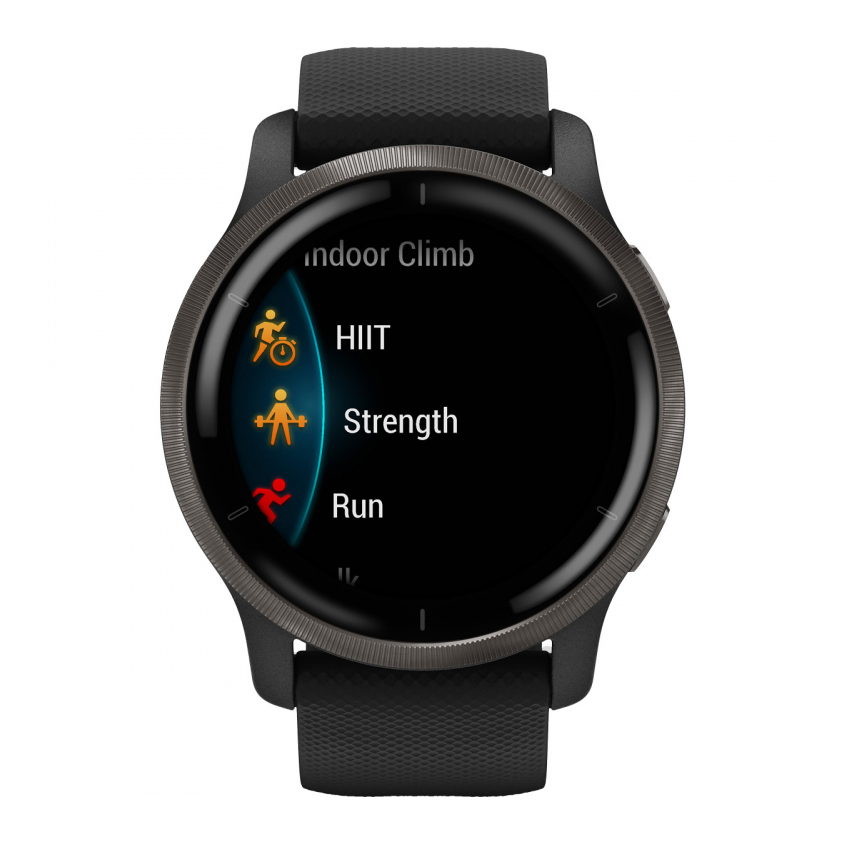 Garmin 010-02430-11 Venu 2 Silver Bezel with Granite Blue Case and Silicone B Venu sportowy zegarek czarny - miniatura 5