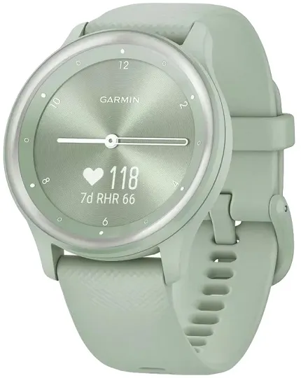 Garmin 010-02566-03 Vivomove Vivomove Sport Cool Mint Case and Silicone Band with Silver Acce - zdjęcie 1