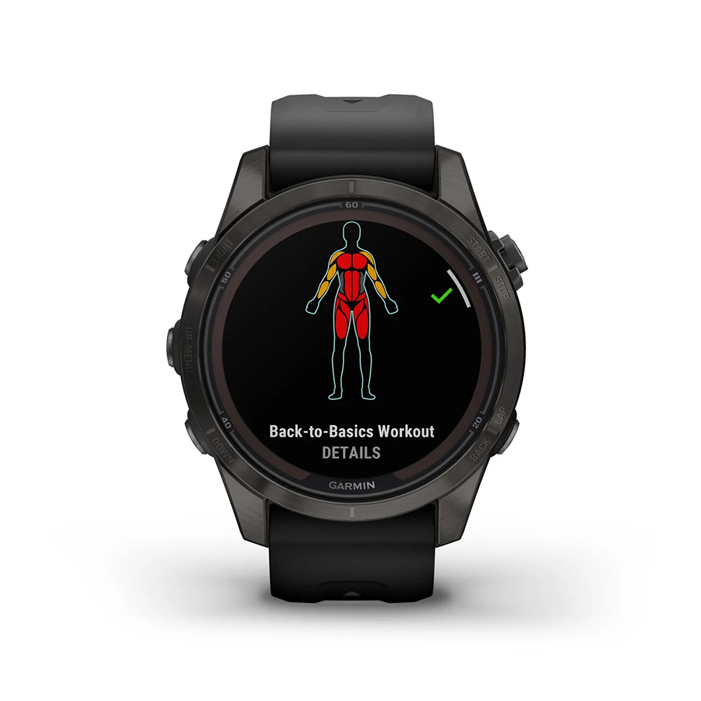 Garmin 010-02776-11 Fenix 7S Pro Sapphire Solar - Carbon Gray DLC Titanium Fenix sportowy zegarek czarny - miniatura 9