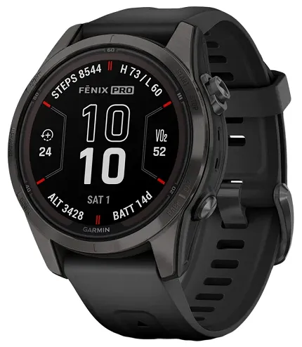 Garmin 010-02776-11 Fenix Fenix 7S Pro Sapphire Solar - Carbon Gray DLC Titanium - zdjęcie 1