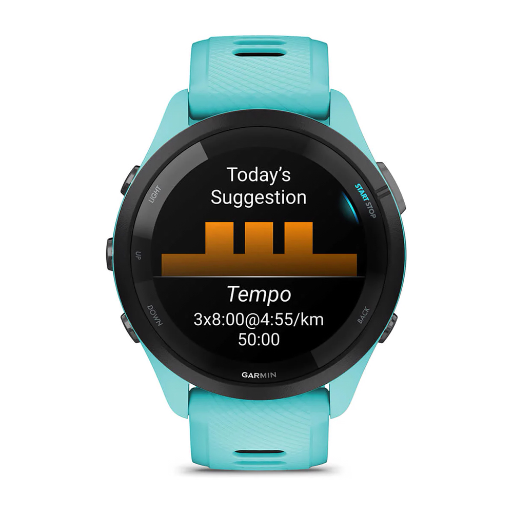 Garmin 010-02810-12 Forerunner 265 Black Bezel with Aqua Case błękitno-czarny zegarek sportowy Forerunner - miniatura 4