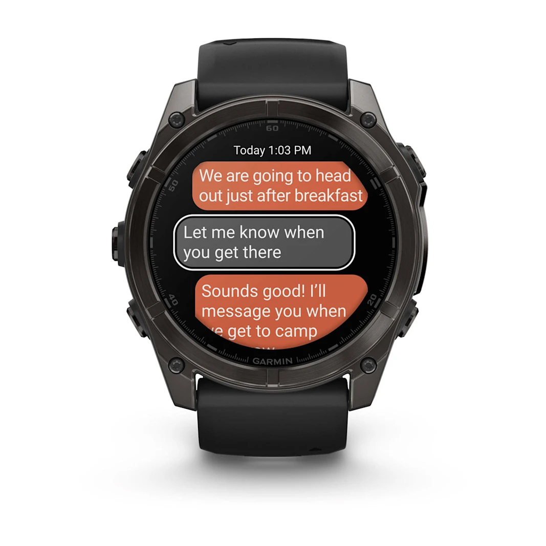 Garmin 010-02905-21 Fenix 8 Amoled Tytanowy z paskiem silikonowym w kolorze Pebble grey Fenix sportowy zegarek czarny - miniatura 9