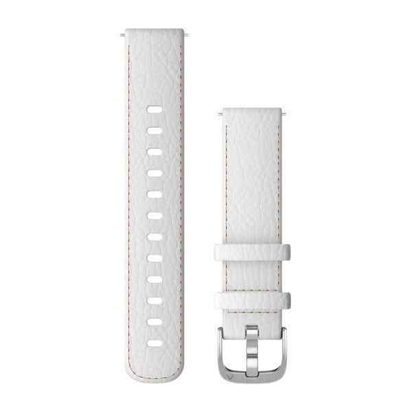 Quick Release White Leather with Silver Hardware (18 mm) Garmin 010-12932-09 