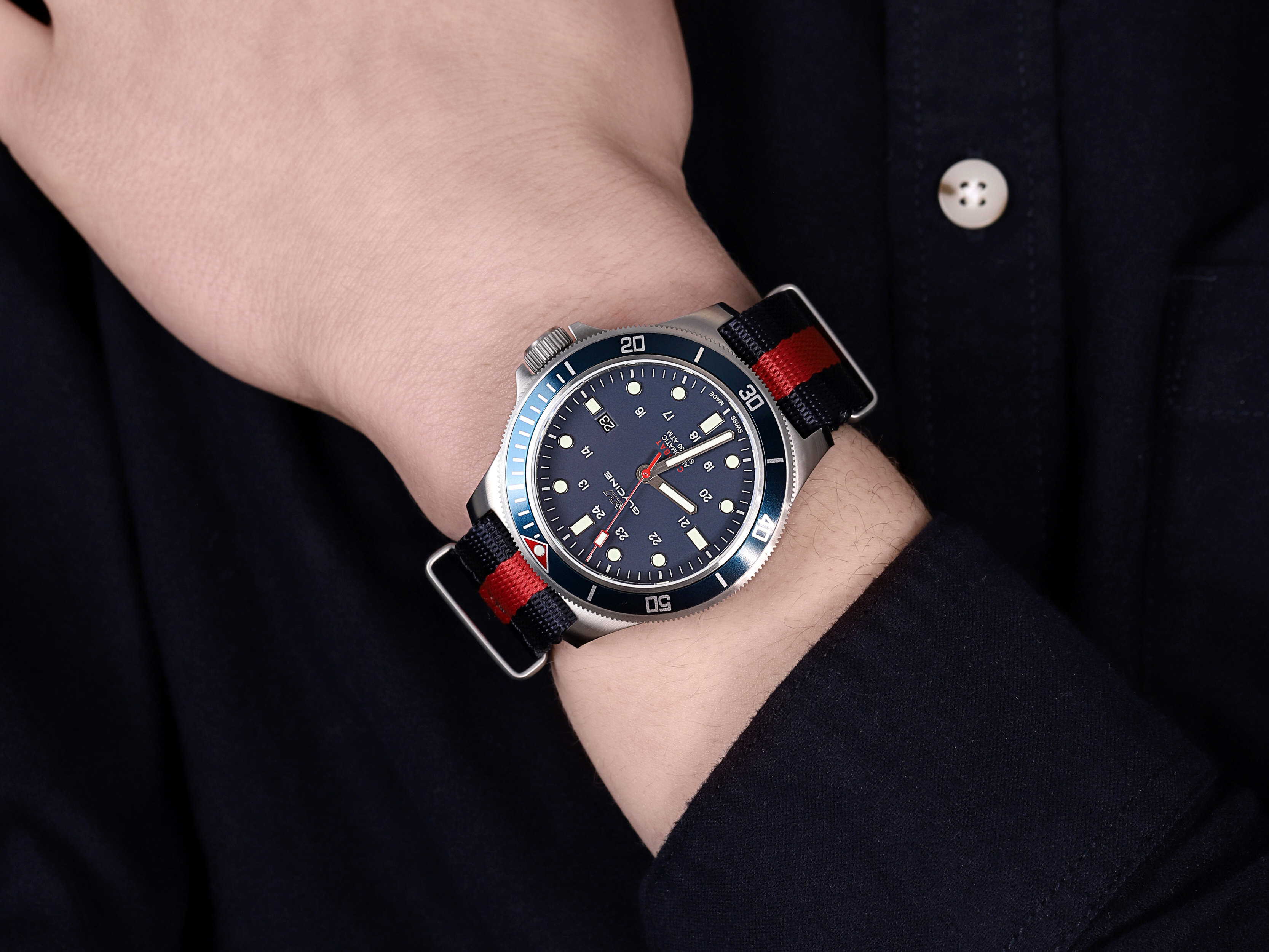 Glycine GL0257 męski zegarek Combat pasek - miniatura 4