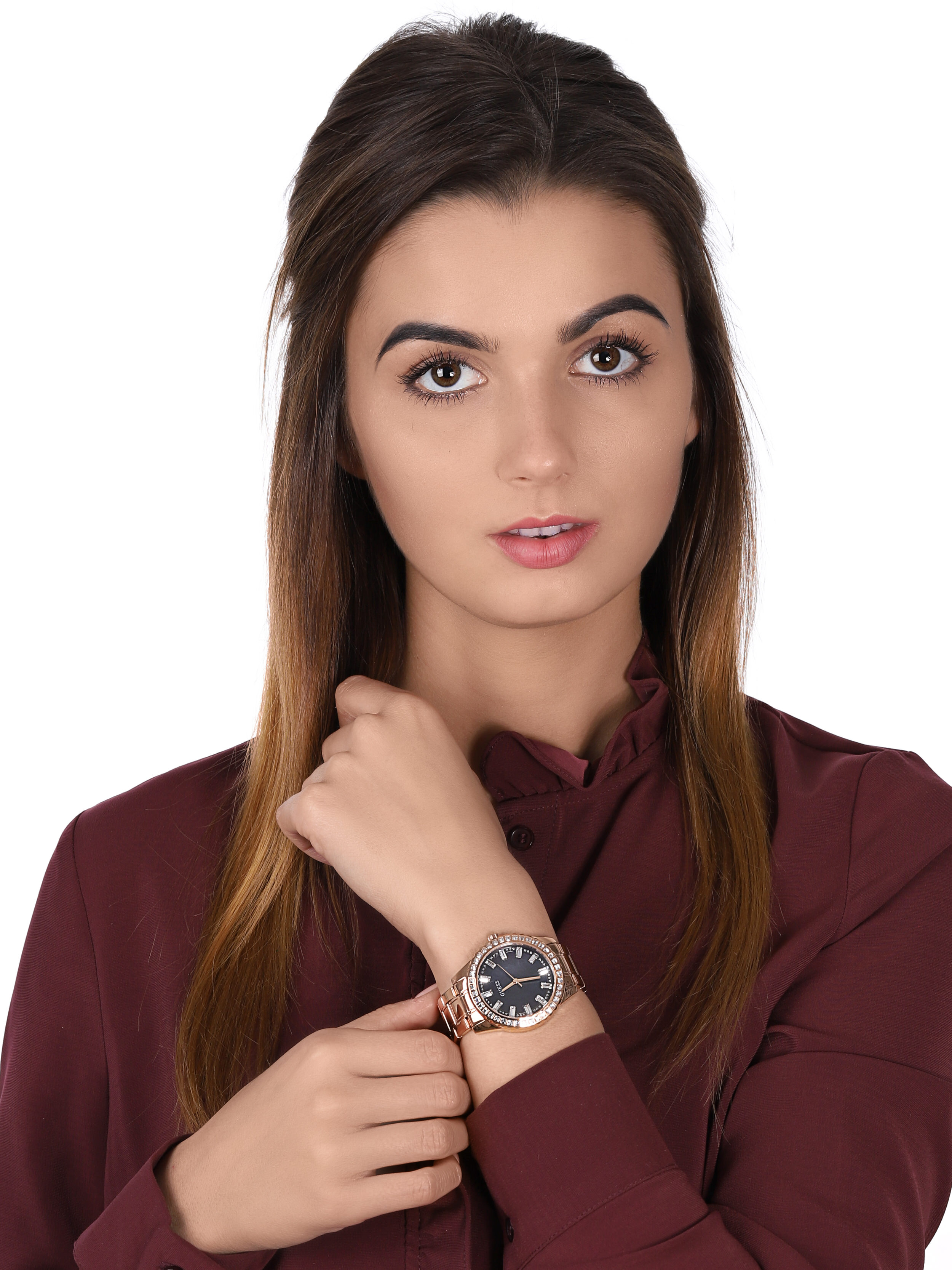 Guess GW0111L3 zegarek różowe złoto klasyczny Bransoleta bransoleta