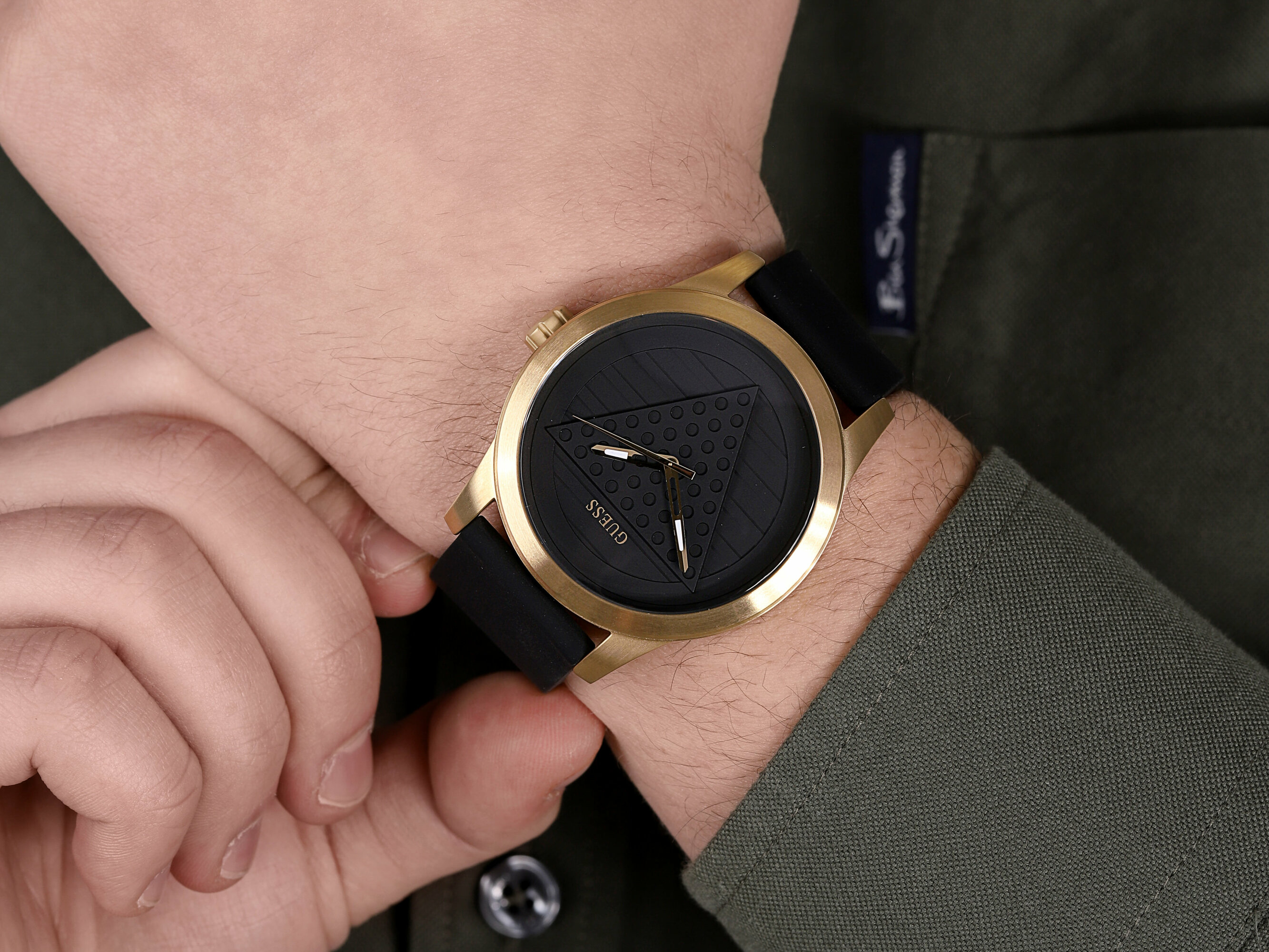 Guess GW0200G1 zegarek złoty klasyczny Pasek pasek - miniatura 4