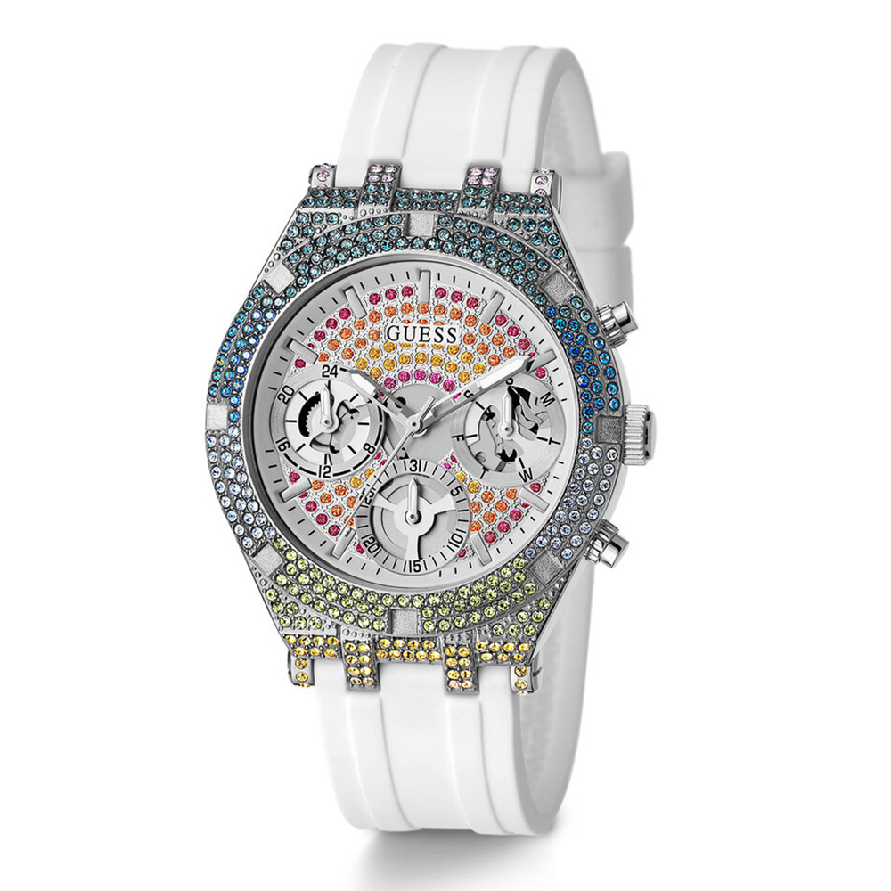 Guess GW0407L4 zegarek srebrny fashion-modowy Pasek pasek - miniatura 2