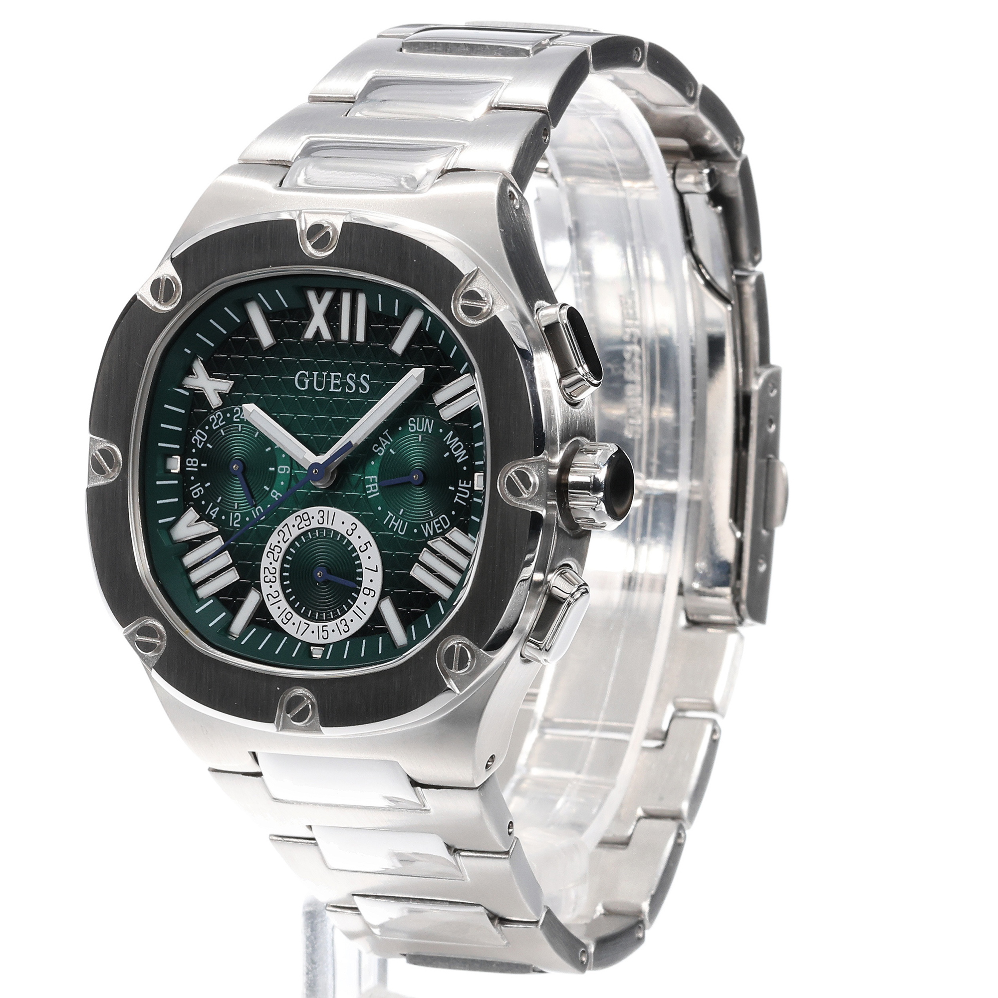 Guess GW0572G6 Headline Stainless Steel 42mm Męskie fashion-modowy zegarek srebrny - miniatura 9