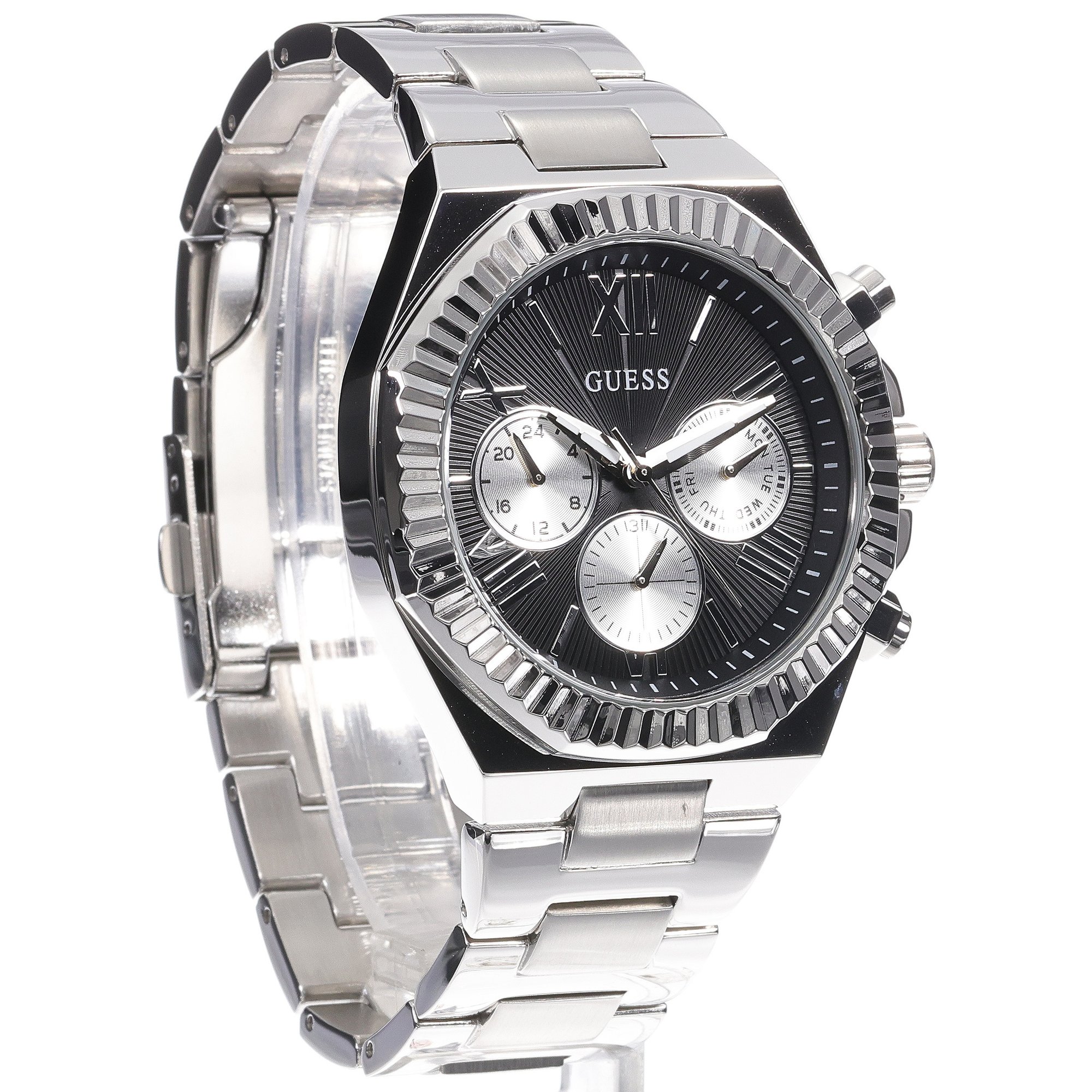 Guess GW0703G1 zegarek srebrny fashion-modowy Męskie bransoleta