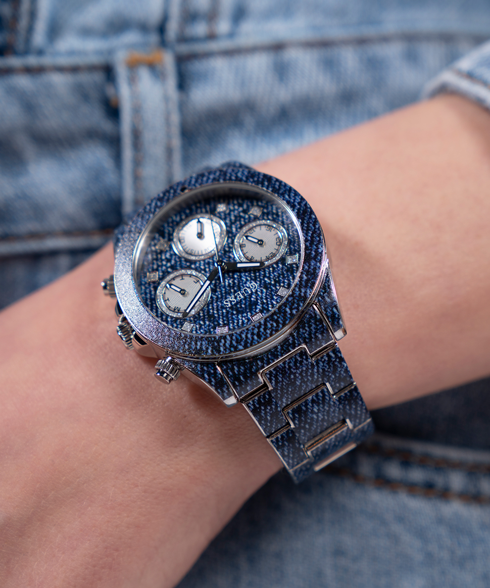 Guess GW0750L1 Damskie Iconic Denim 40th Anniversary Multi-function 38mm zegarek damski fashion-modowy mineralne - miniatura 12