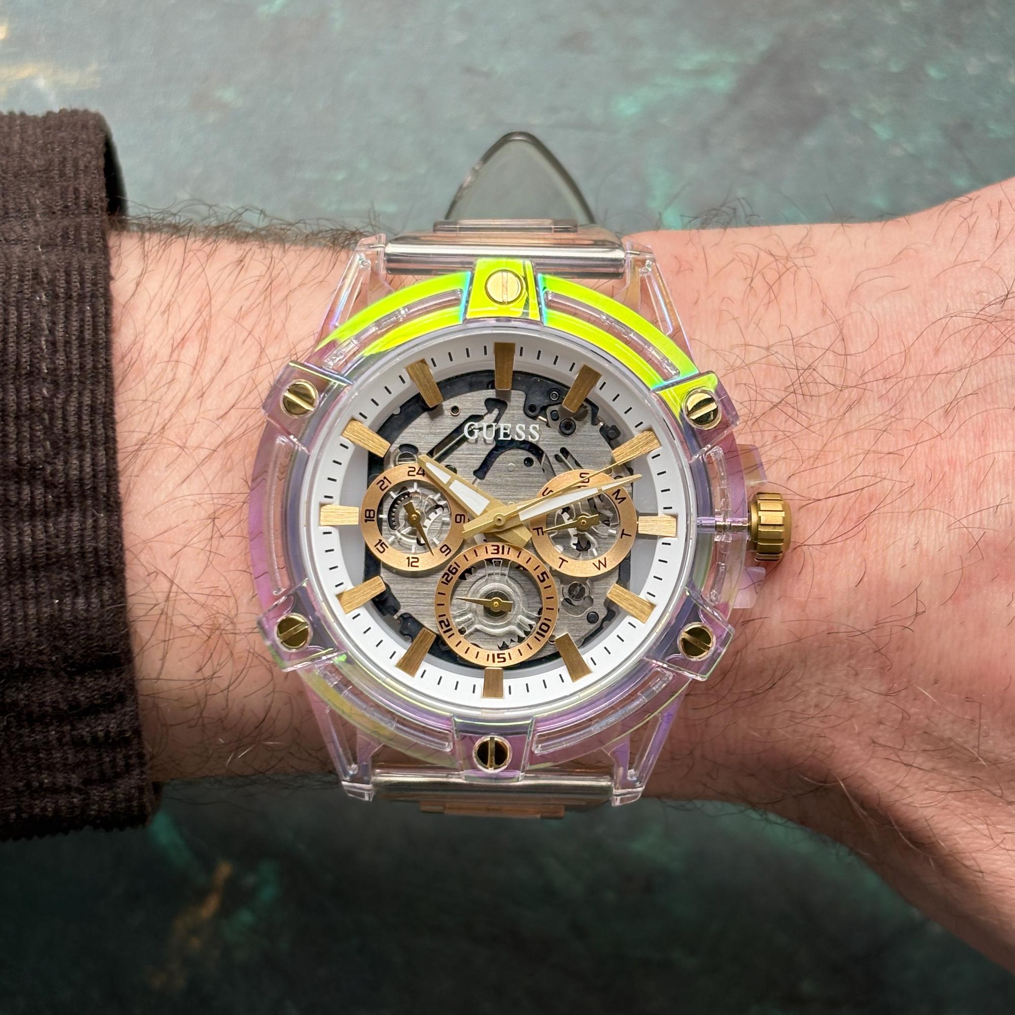 Guess GW0806G4 zegarek męski Męskie bezbarwny