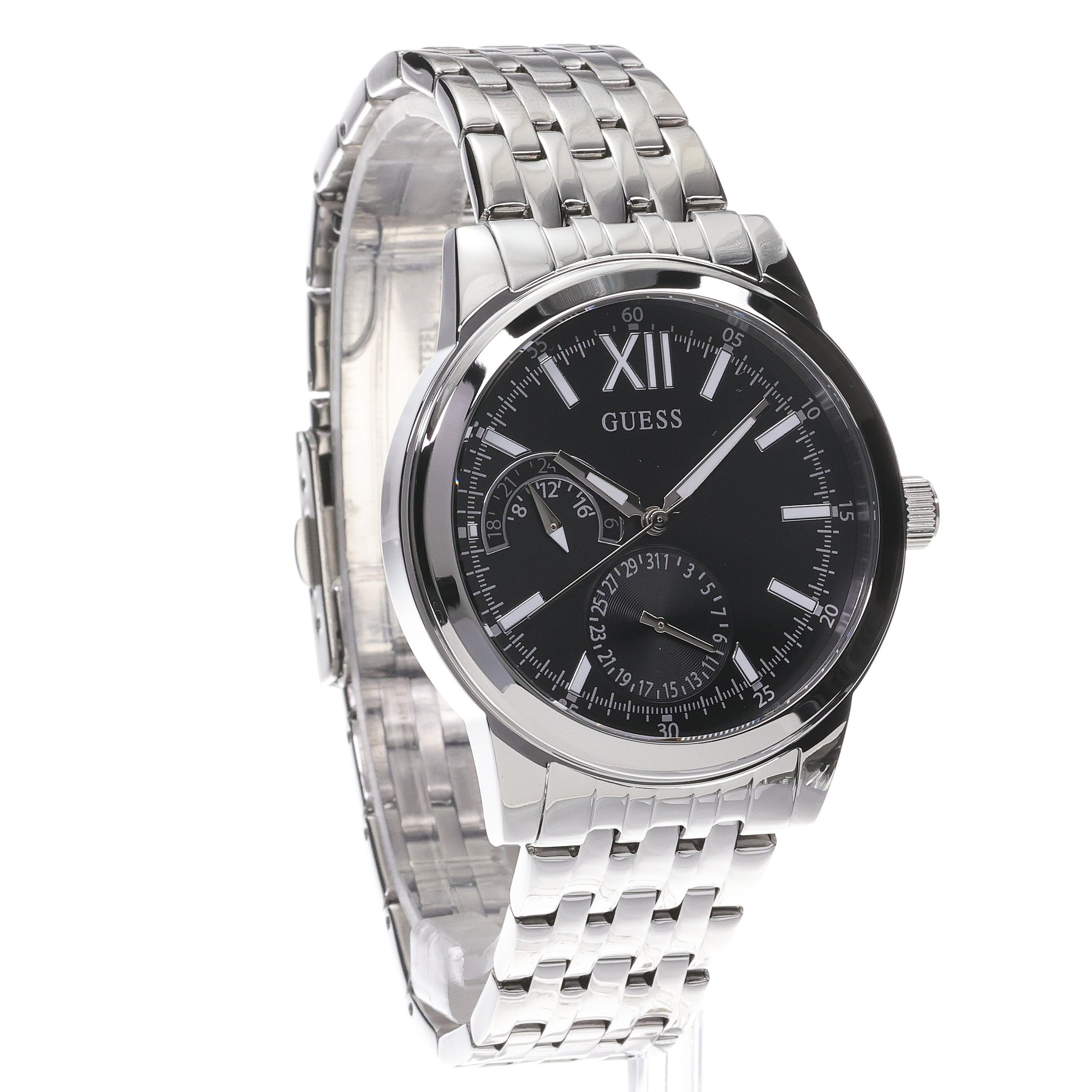 Guess GW0976G1 zegarek srebrny klasyczny Męskie bransoleta