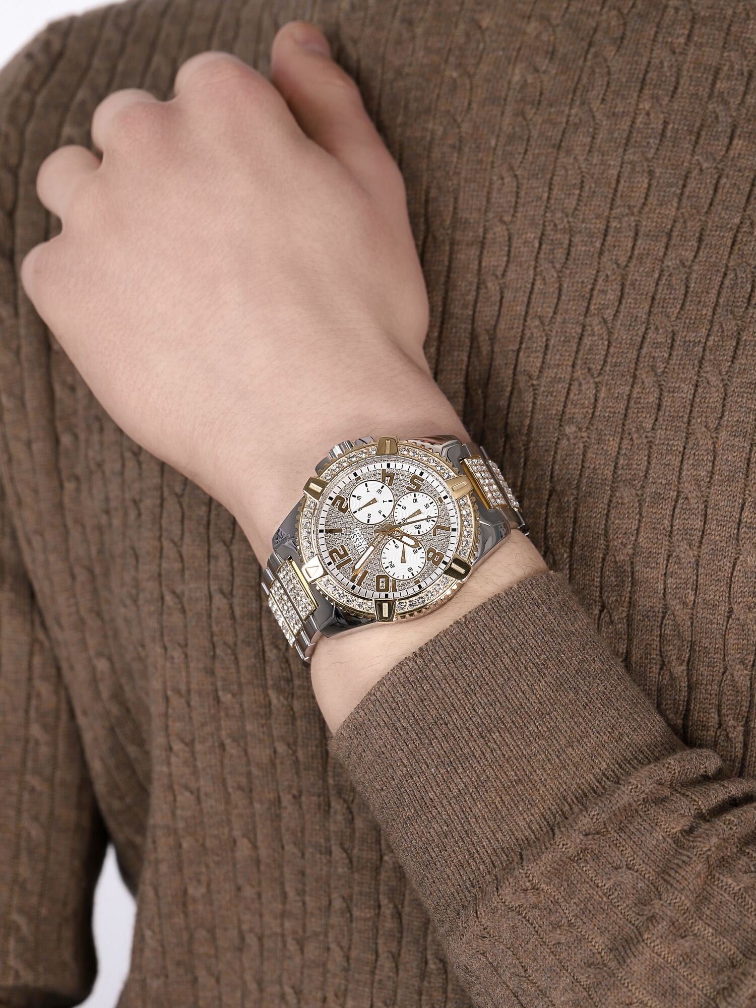 Guess W0799G4 zegarek srebrny klasyczny Bransoleta bransoleta - miniatura 3