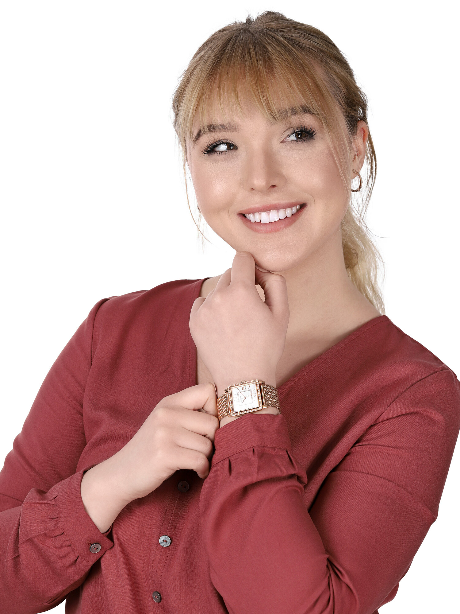 Guess W0826L3 zegarek różowe złoto klasyczny Damskie bransoleta - miniatura 2